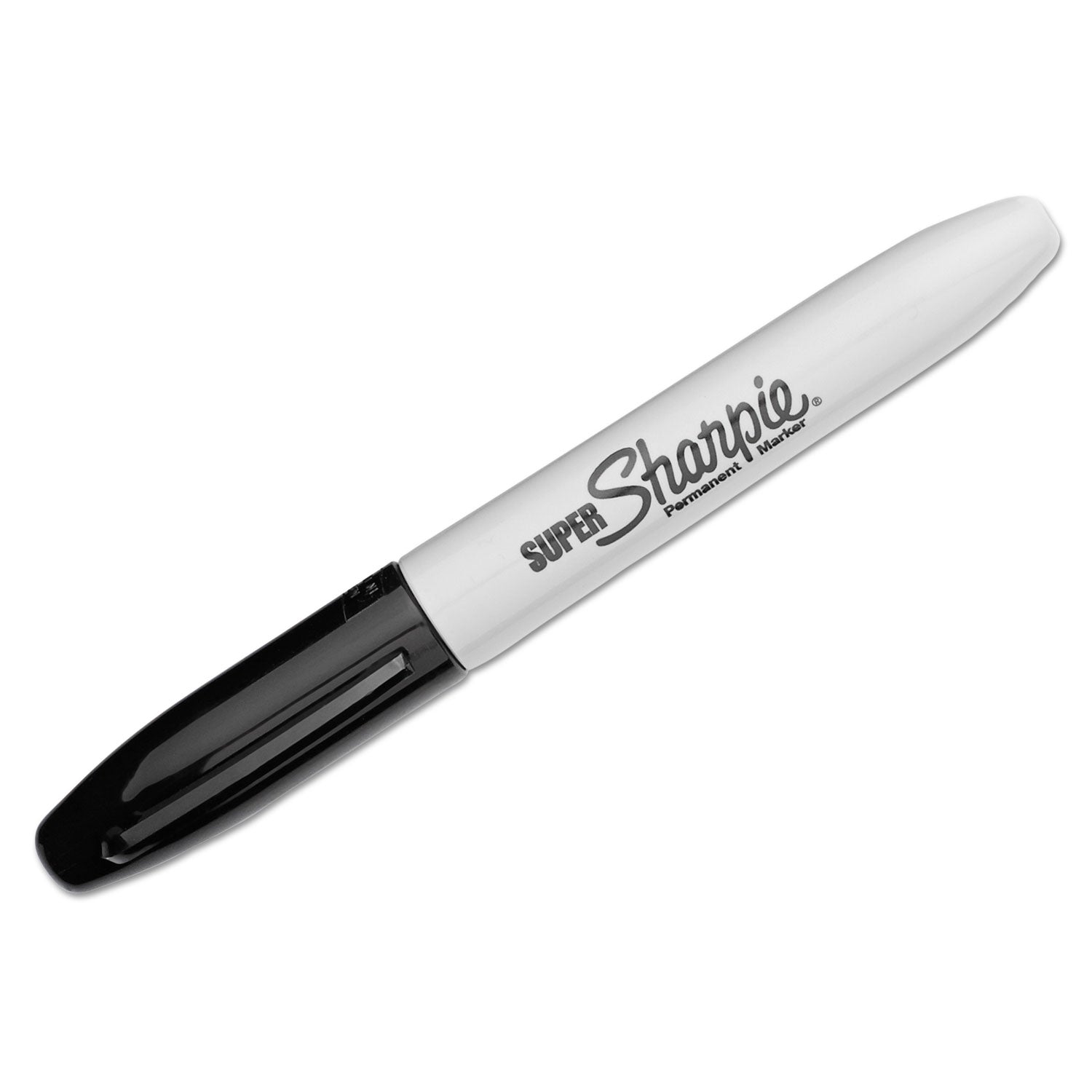 Sharpie® Super Permanent Marker, Fine Bullet Tip, Black, Dozen