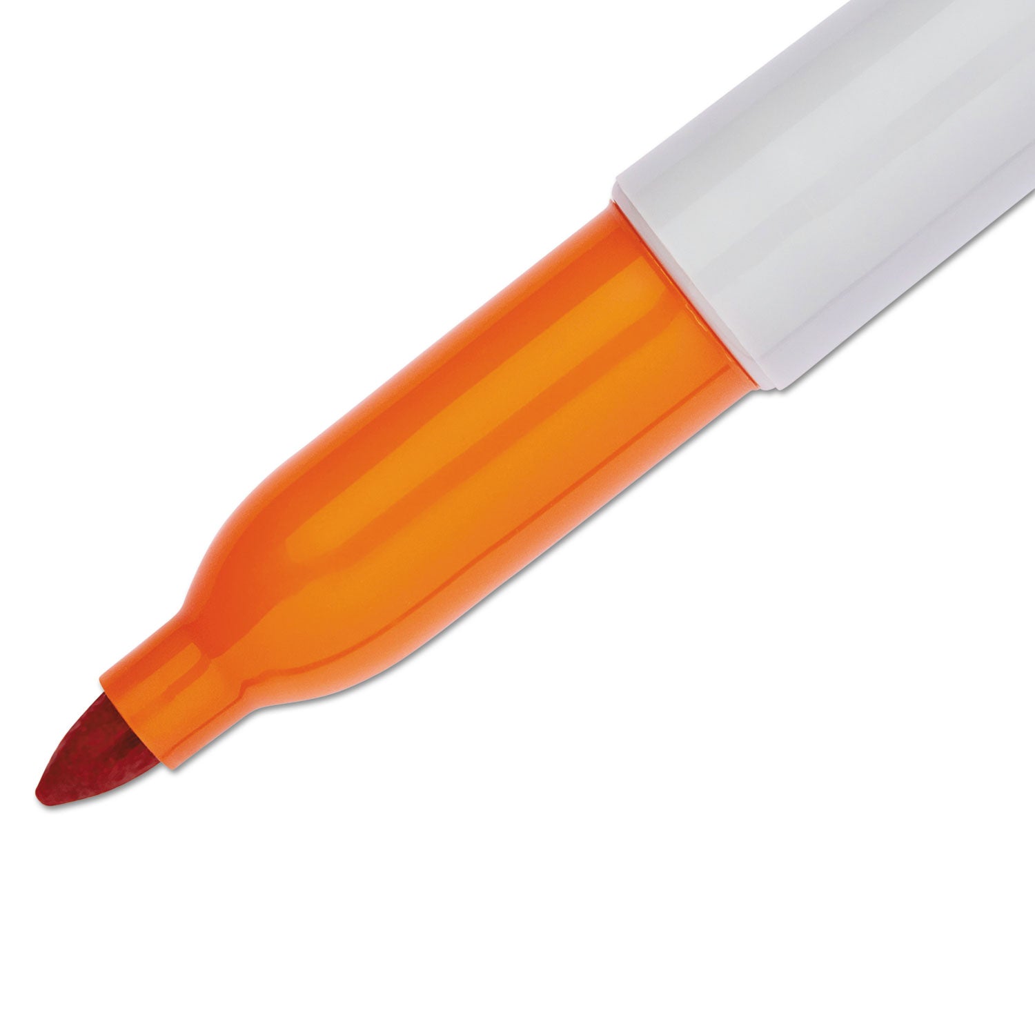 Sharpie® Fine Tip Permanent Marker, Fine Bullet Tip, Orange, Dozen