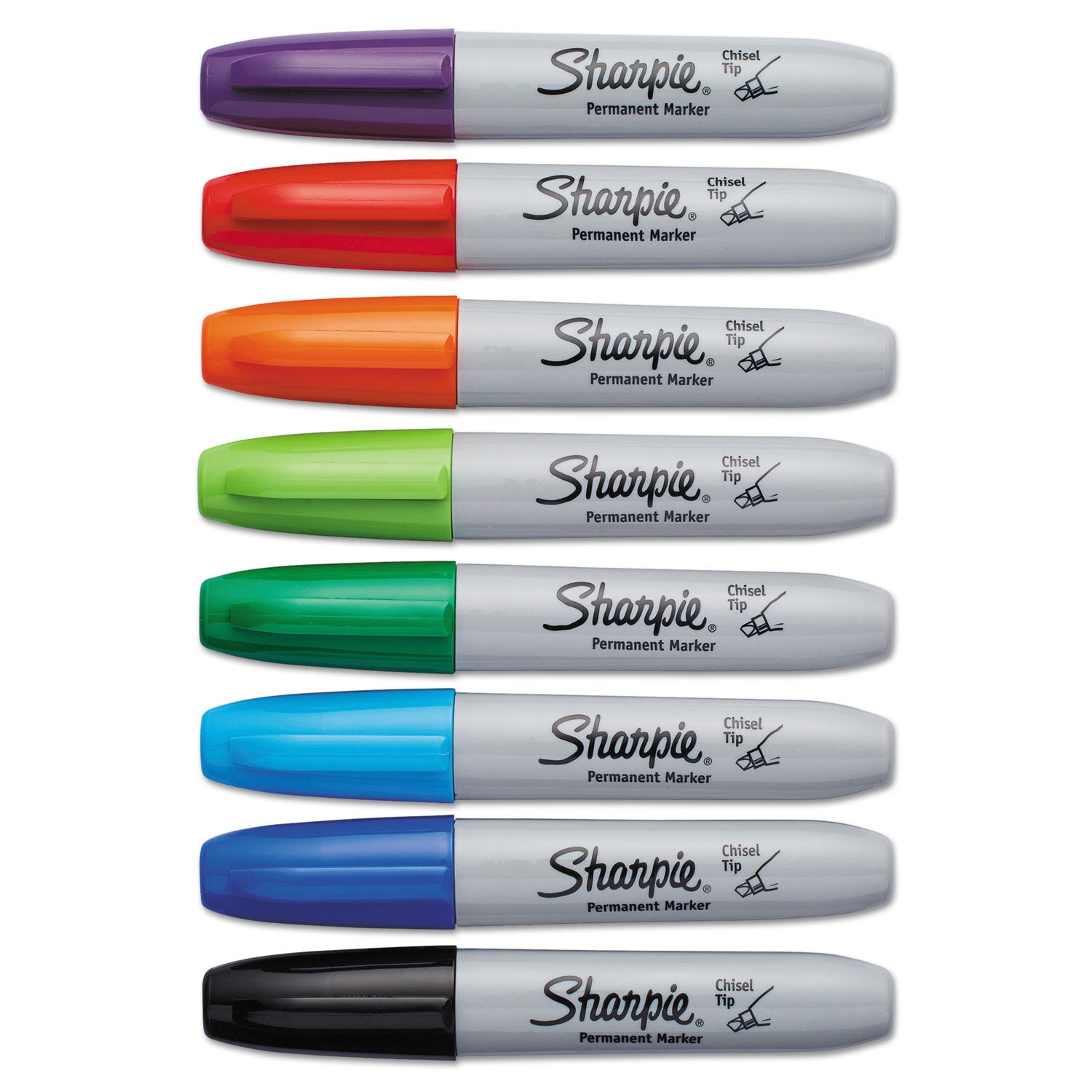 Sharpie® Chisel Tip Permanent Marker, Medium Chisel Tip, Assorted Colors, 8/Set