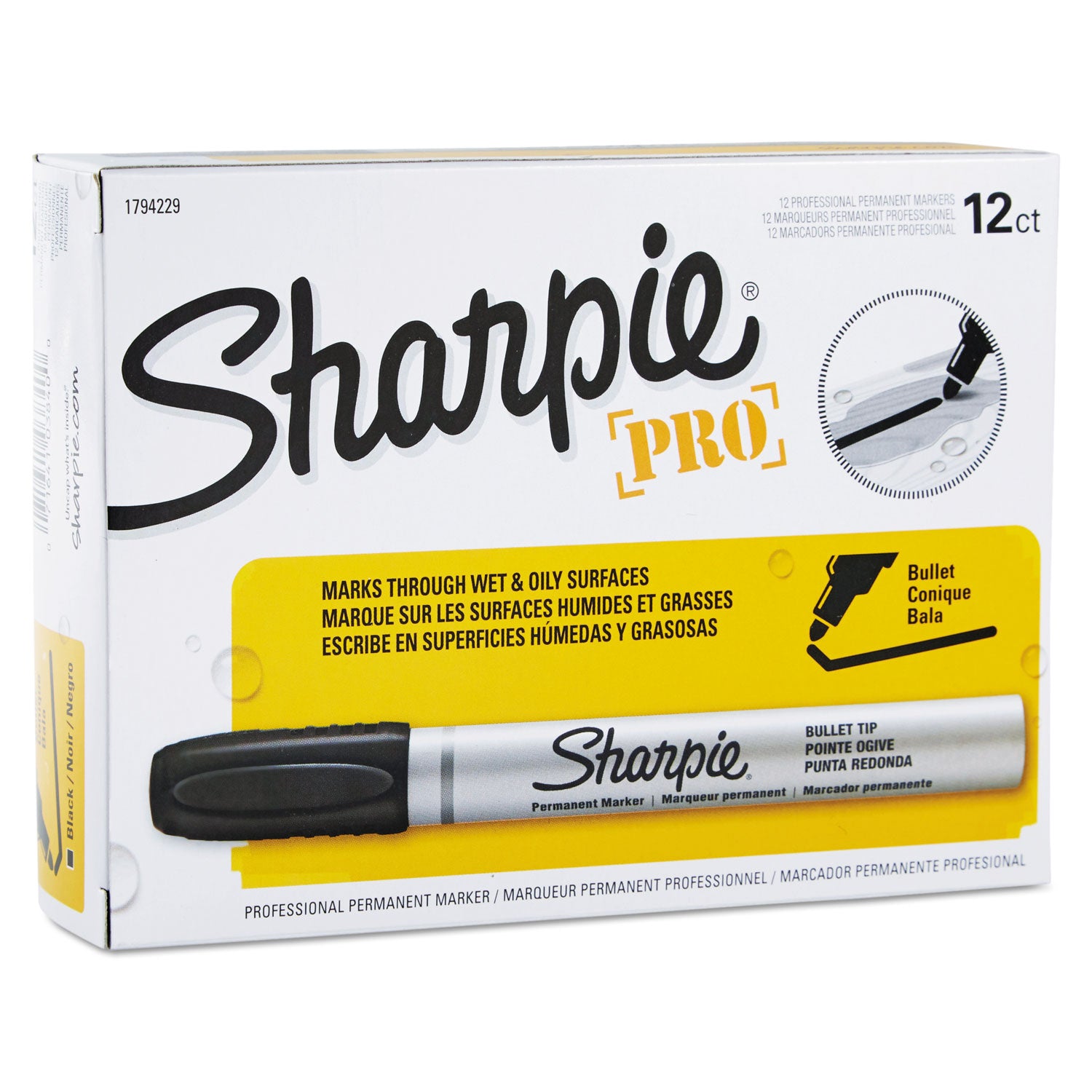 Sharpie® Durable Metal Barrel Permanent Marker, Medium Bullet Tip, Black