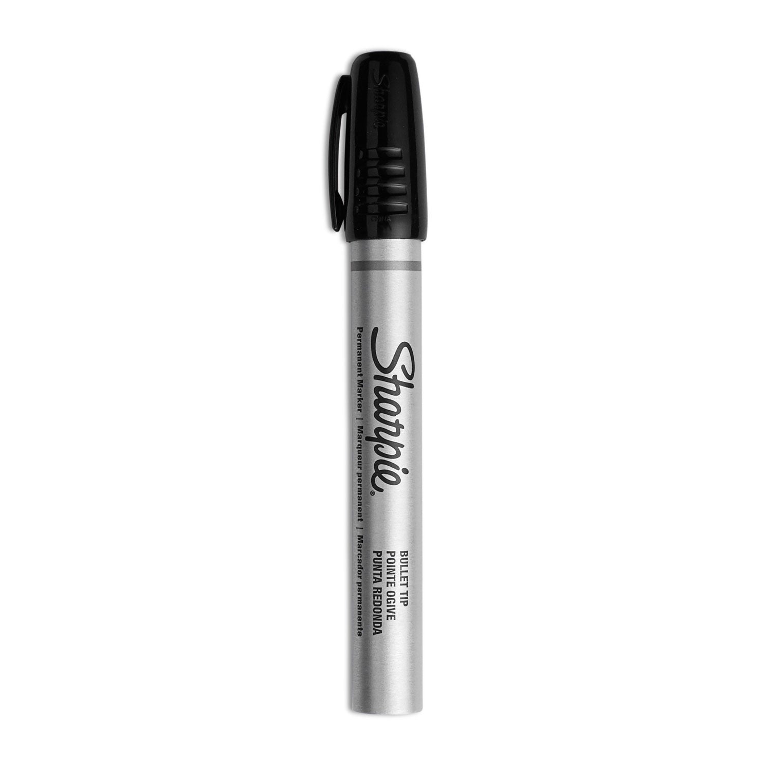 Durable Metal Barrel Permanent Marker, Medium Bullet Tip, Black