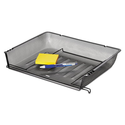 Mesh Stacking Side Load Tray, 1 Section, Letter Size Files, 14.25" x 10.13" x 2.75", Black Flipcost Flipcost