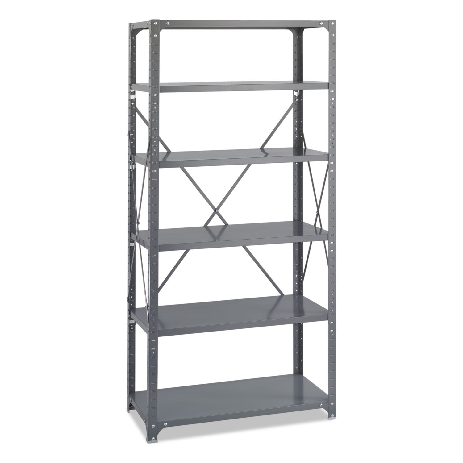 Safco® Commercial Steel Shelving Unit, Six-Shelf, 36w x 18d x 75h, Dark Gray