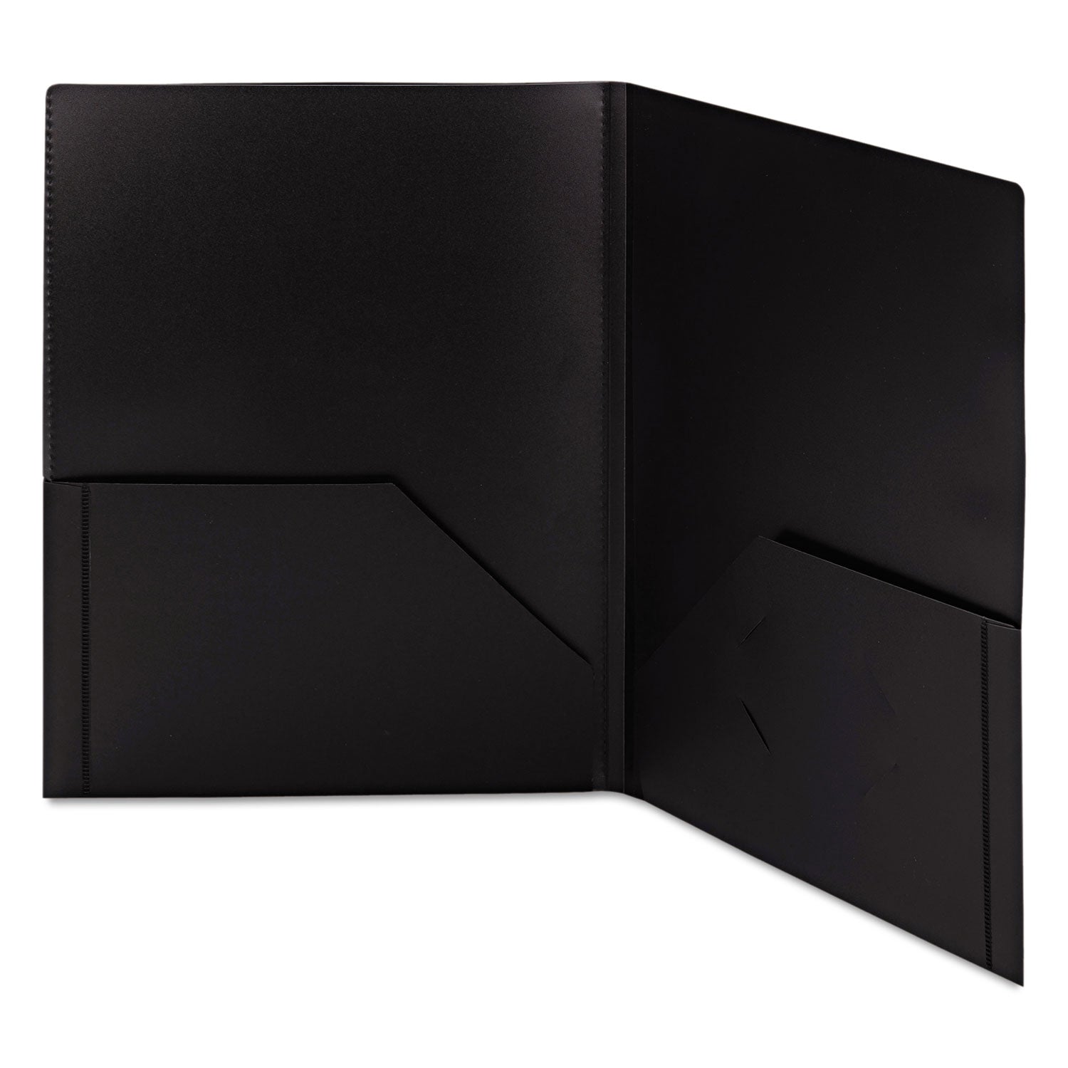 Smead™ Frame View Poly Two-Pocket Folder, 100-Sheet Capacity, 11 x 8.5, Clear/Black, 5/Pack