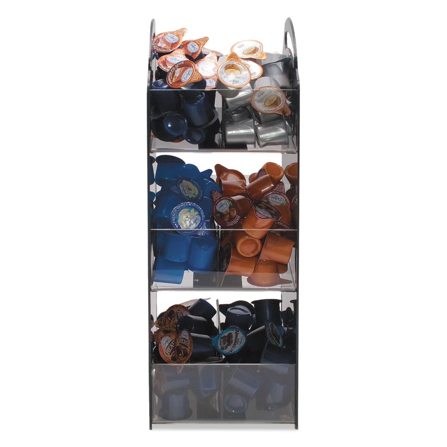 Vertiflex® Commercial Grade Compact Condiment Organizer, 6 Compartments, 6.13 x 8 x 18, Black