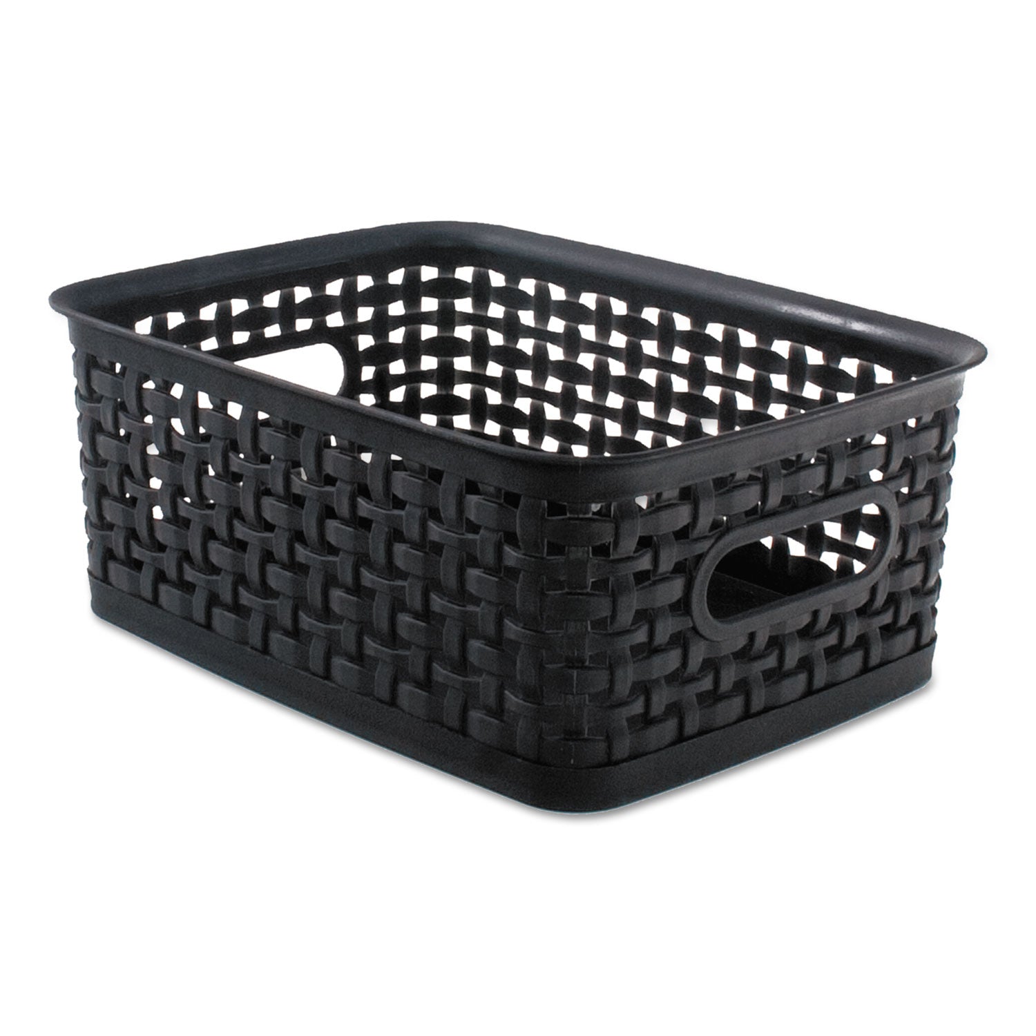 Advantus Weave Bins, 9.88 x 7.38 x 4, Black, 3/Pack