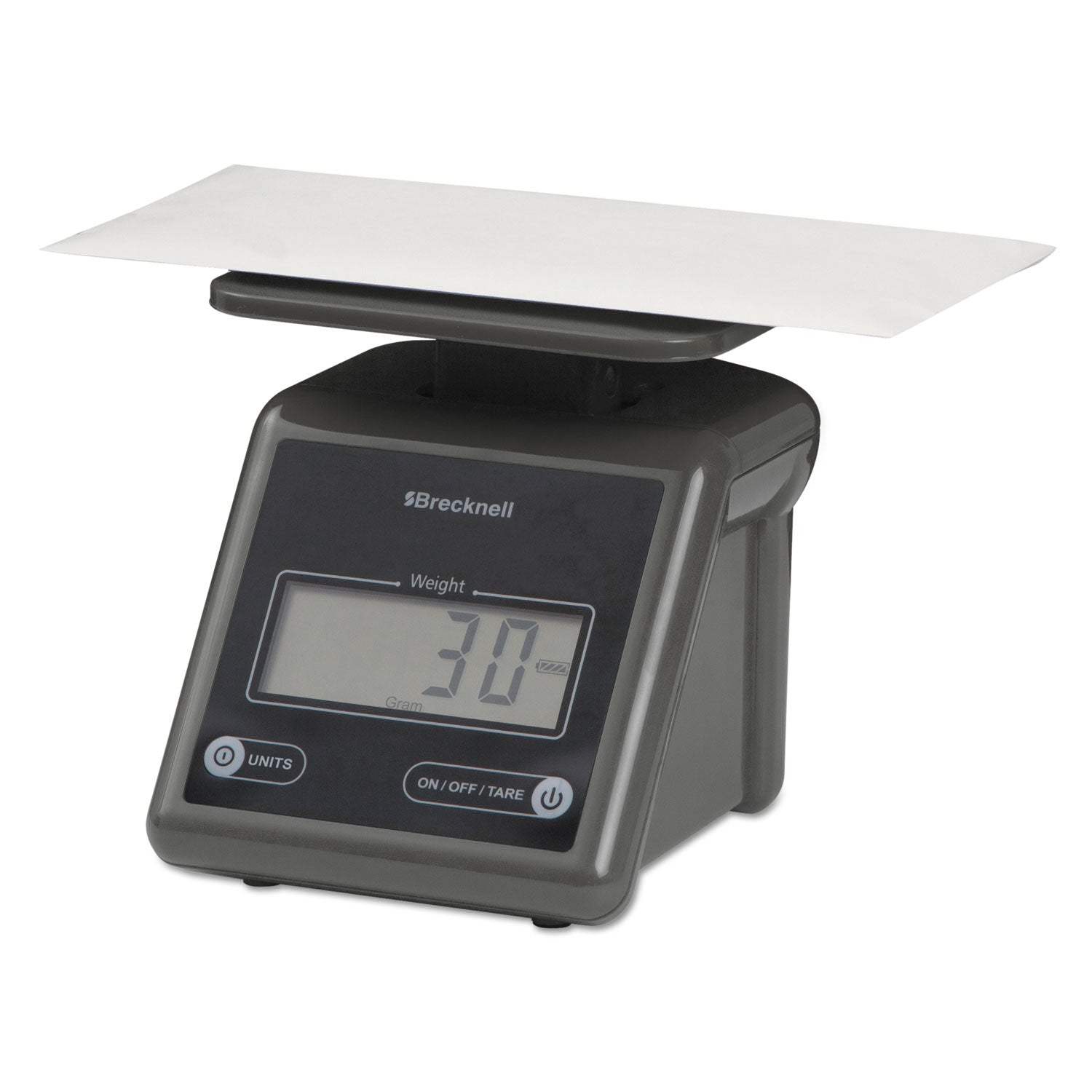 Brecknell Electronic Postal Scale, 7 lb Capacity, 5.5 x 5.2 Platform, Gray