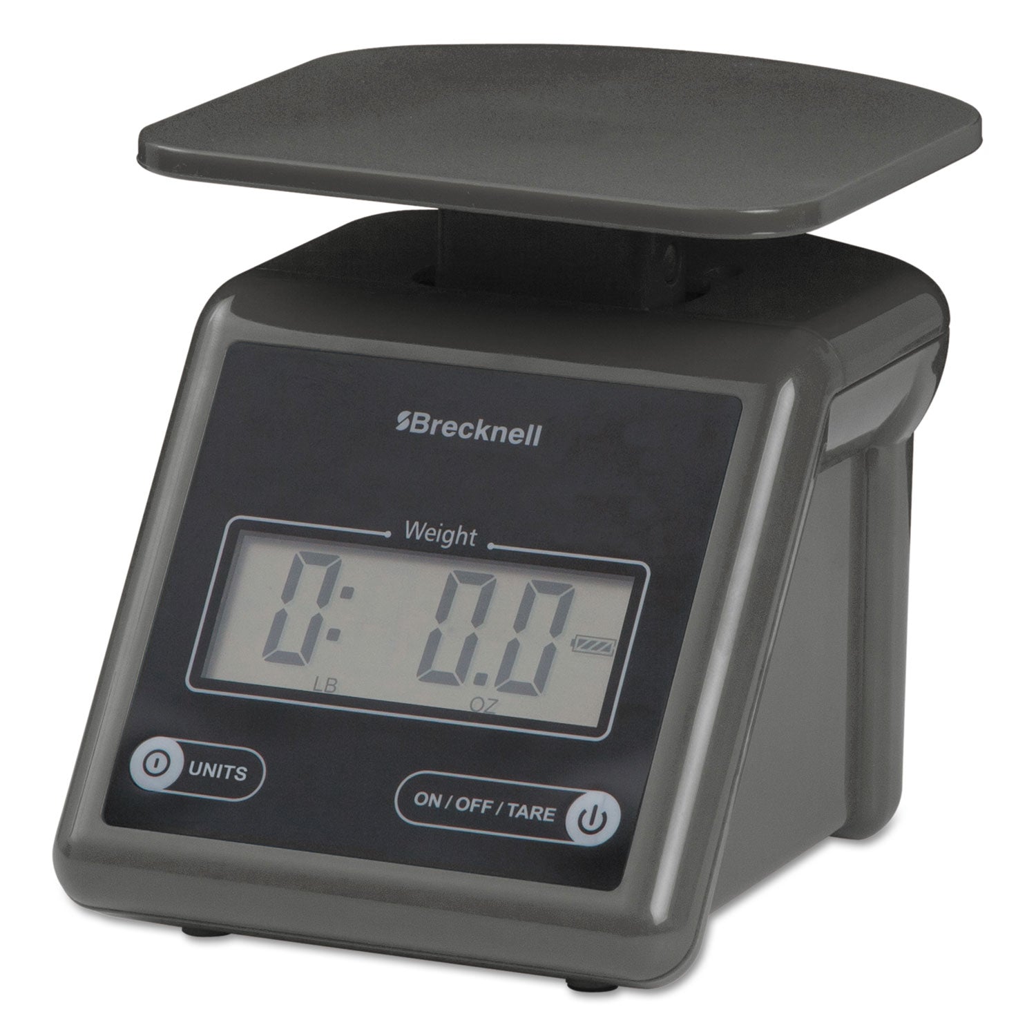 Brecknell Electronic Postal Scale, 7 lb Capacity, 5.5 x 5.2 Platform, Gray