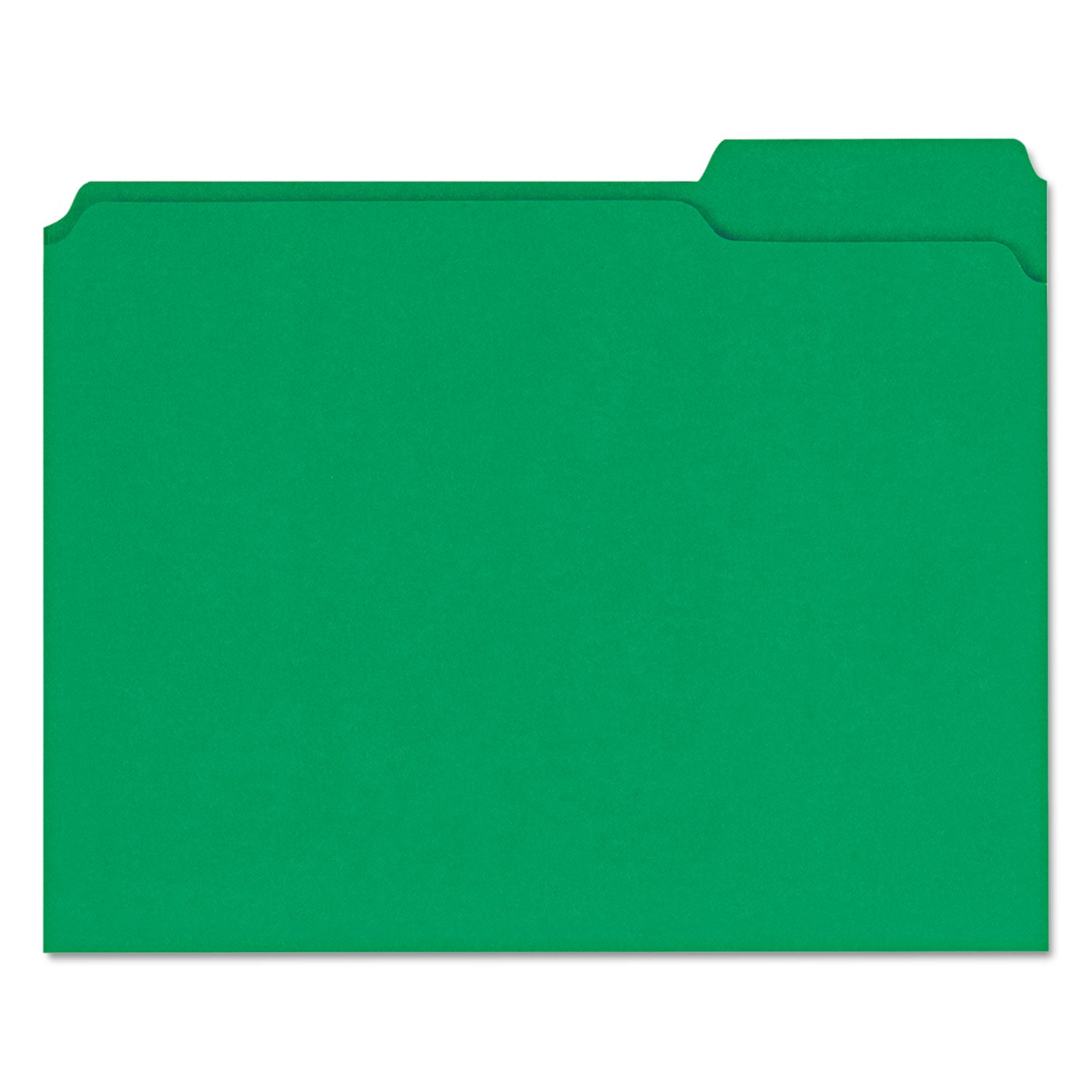 Universal® Reinforced Top-Tab File Folders, 1/3-Cut Tabs: Assorted, Letter Size, 1" Expansion, Green, 100/Box