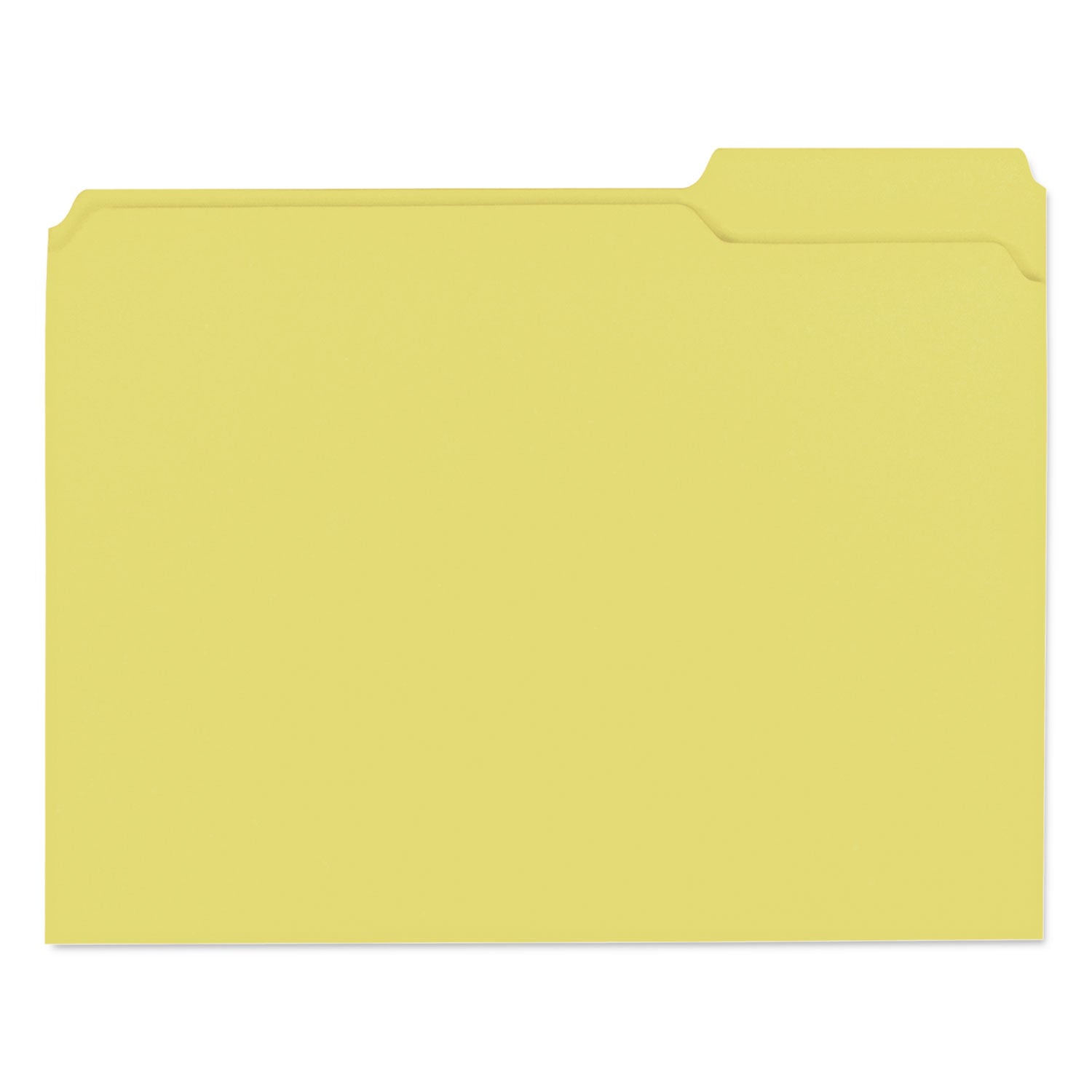 Universal® Reinforced Top-Tab File Folders, 1/3-Cut Tabs: Assorted, Letter Size, 1" Expansion, Yellow, 100/Box