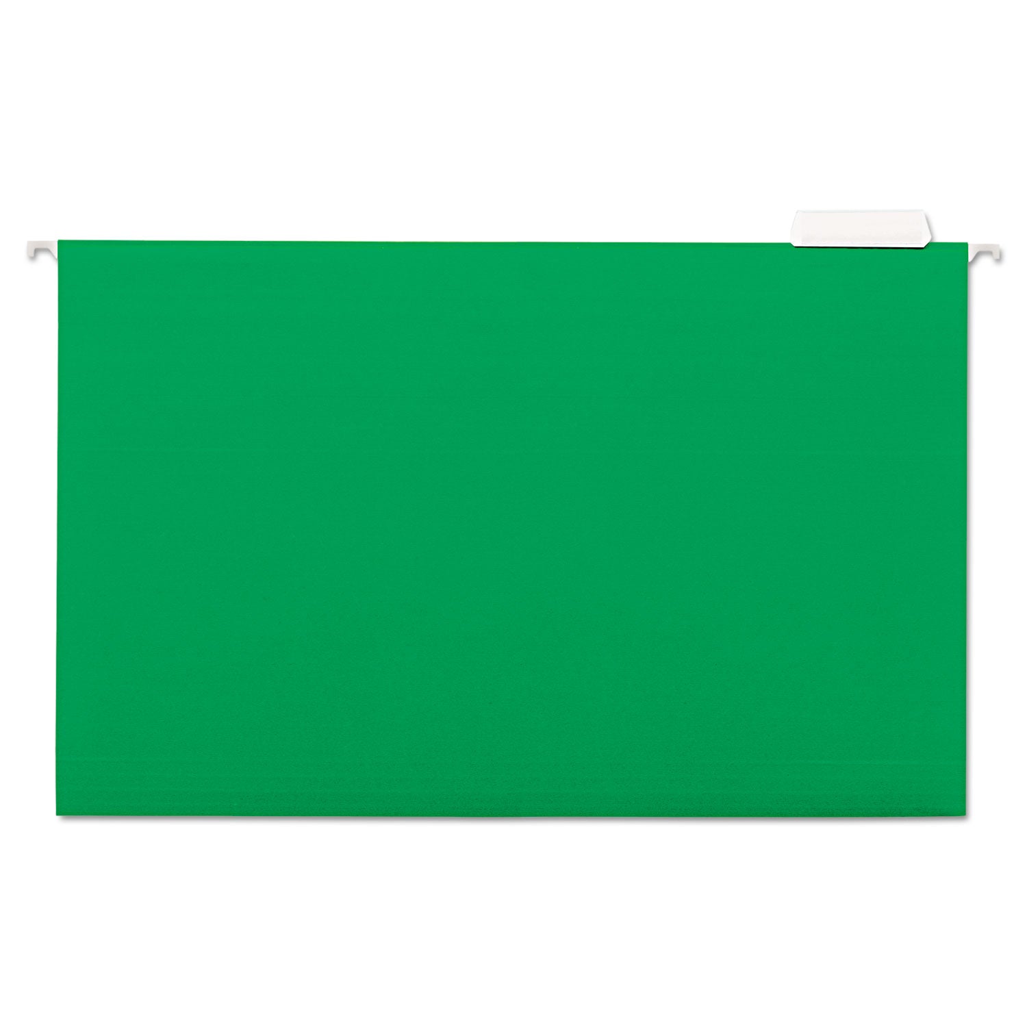 Universal® Deluxe Bright Color Hanging File Folders, Legal Size, 1/5-Cut Tabs, Bright Green, 25/Box