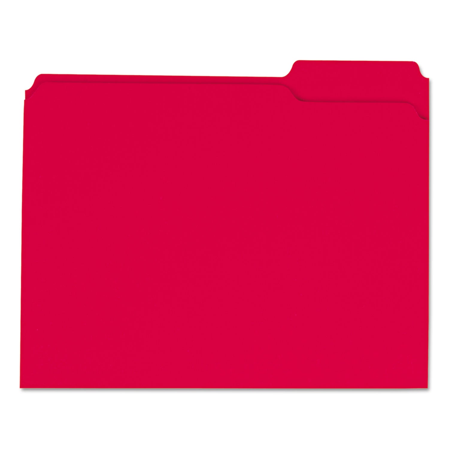 Universal® Reinforced Top-Tab File Folders, 1/3-Cut Tabs: Assorted, Letter Size, 1" Expansion, Red, 100/Box