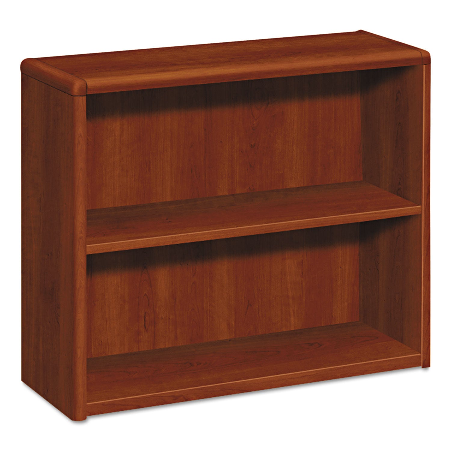 10700 Series Wood Bookcase, Two-Shelf, 36w x 13.13d x 29.63h, Cognac