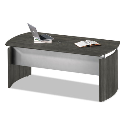 Safco® Medina Series Laminate Curved Desk Top, 72" x 36", Gray Steel - Flipcost