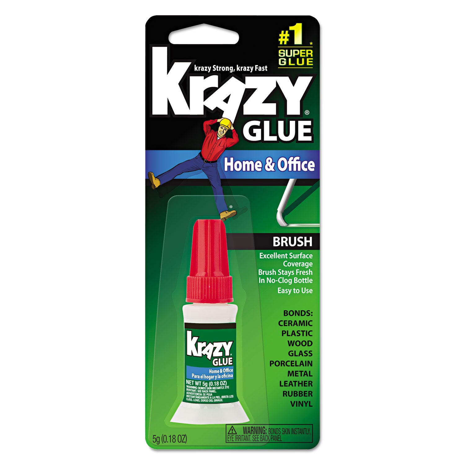 Krazy Glue® All Purpose Brush-On Krazy Glue, 0.18 oz, Dries Clear