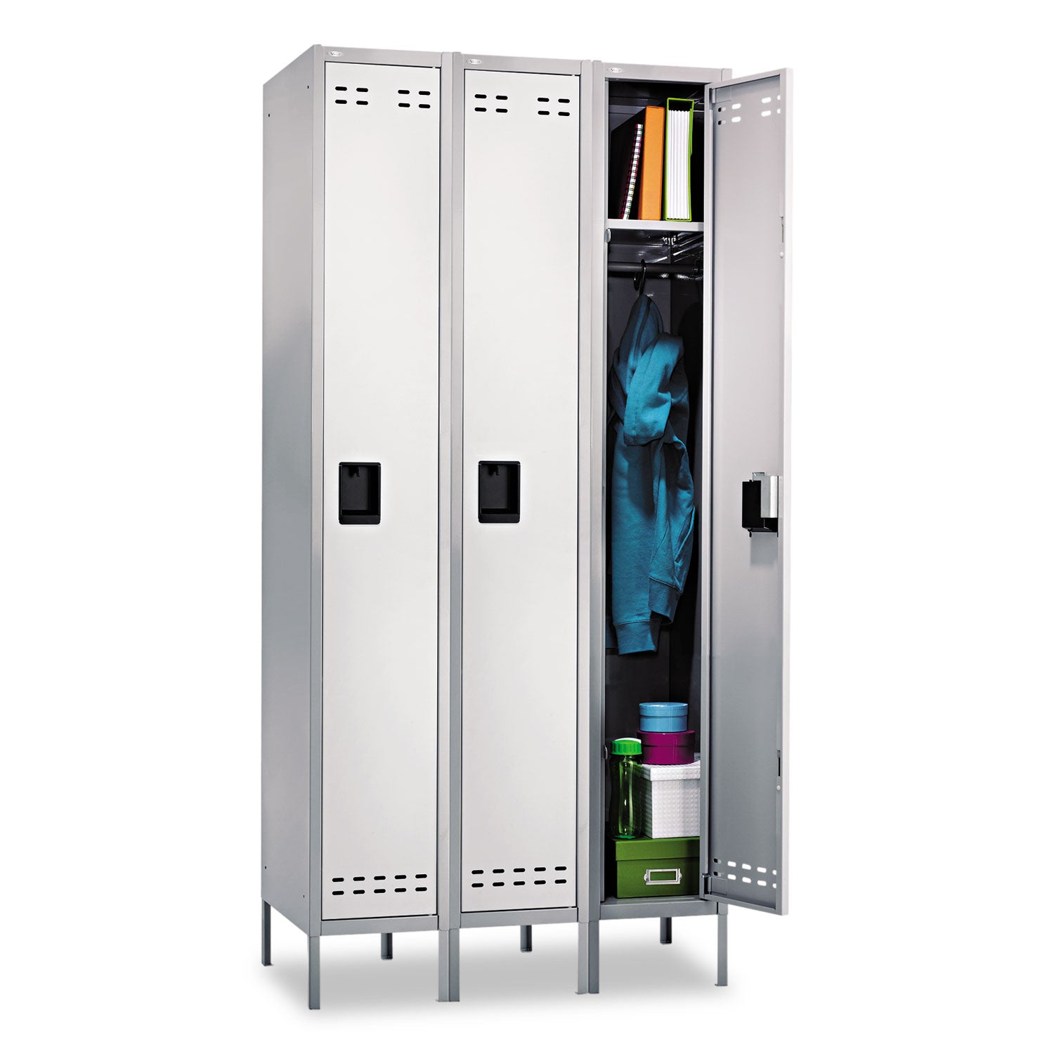 Safco® Single-Tier, Three-Column Locker, 36w X 18d X 78h, Two-Tone Gray