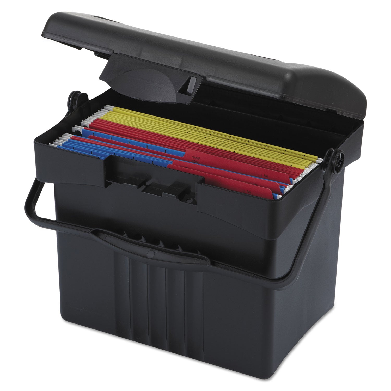 File Box with Organizer, Letter Files, 14" x 11.25" x 14.5", Black