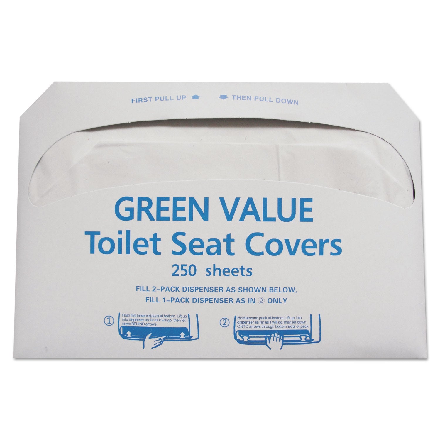 Half-Fold Toilet Seat Covers, 14.75 x 16.5, White, 5,000/Carton