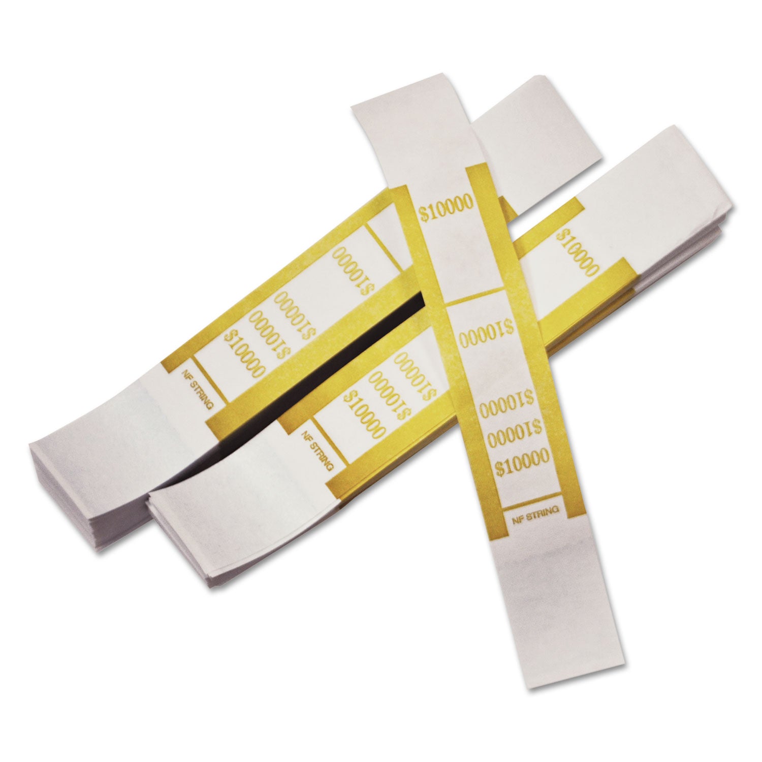 Self-Adhesive Currency Straps, Mustard, $10,000 in $100 Bills, 1000 Bands/Pack