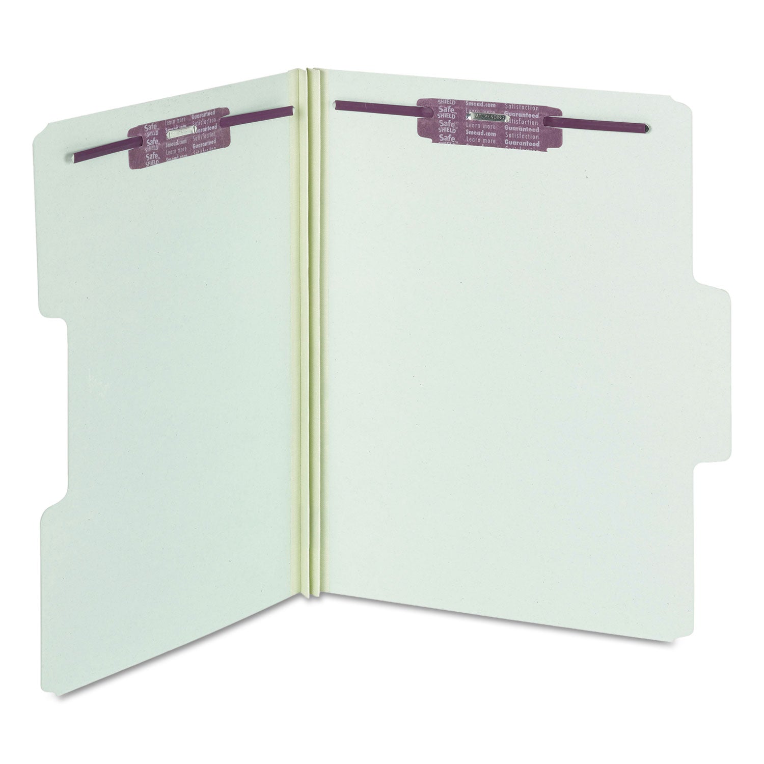 Smead™ SuperTab Pressboard Fastener Folders with Two SafeSHIELD Fasteners, 2" Expansion, Letter Size, Gray-Green, 25/Box