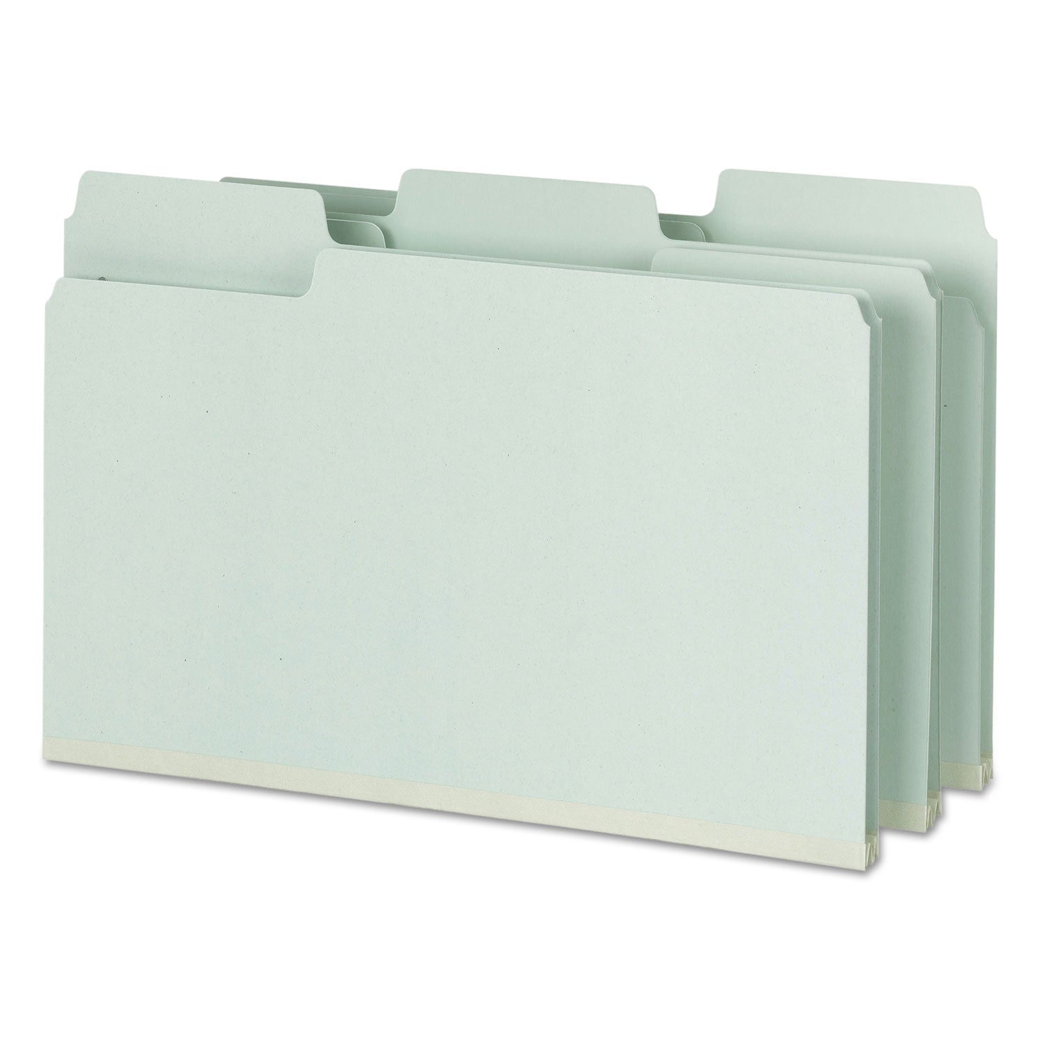 Smead™ SuperTab Pressboard Fastener Folders with Two SafeSHIELD Fasteners, 2" Expansion, Legal Size, Gray-Green, 25/Box