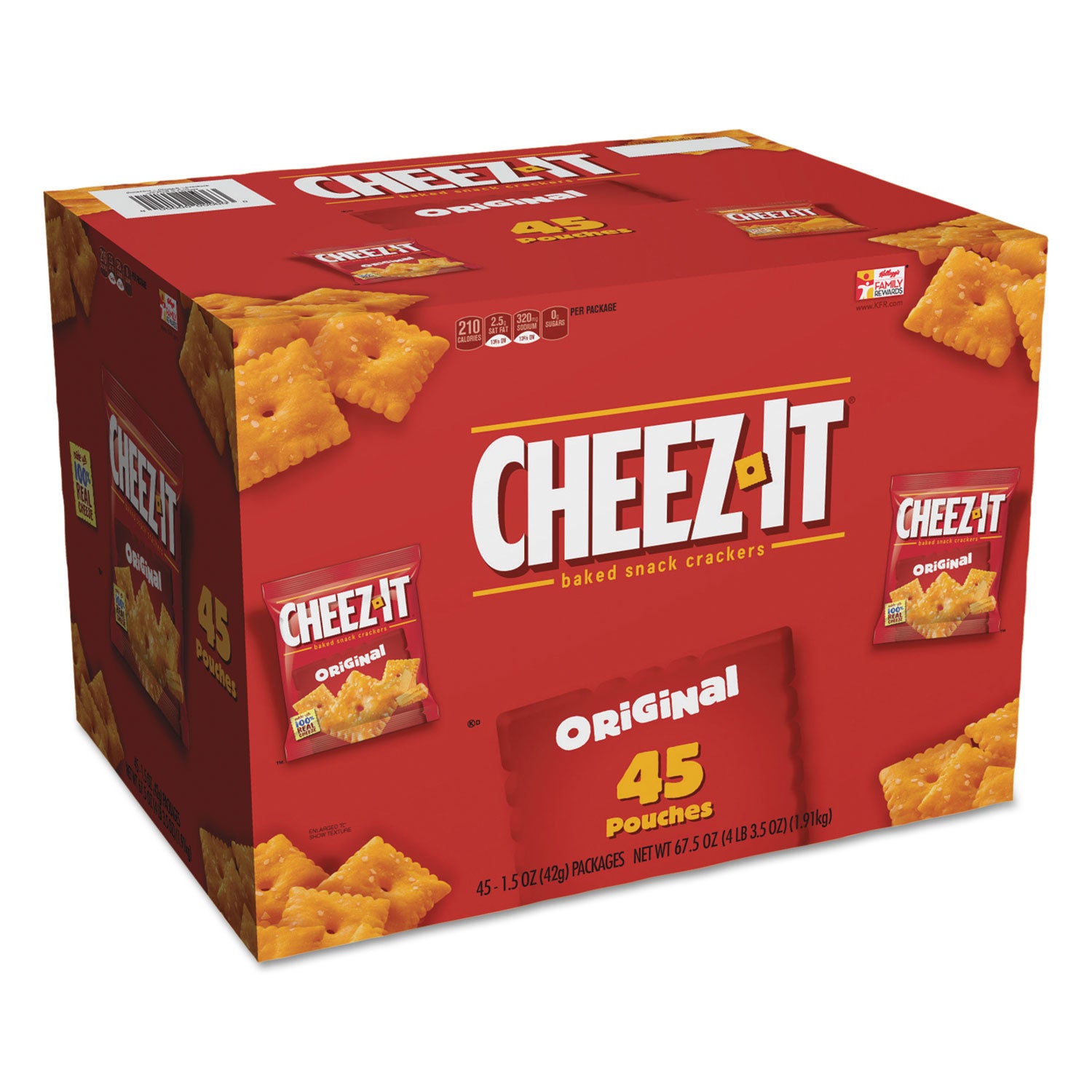 Sunshine® Cheez-it Crackers, Original, 1.5 oz Pack, 45 Packs/Carton