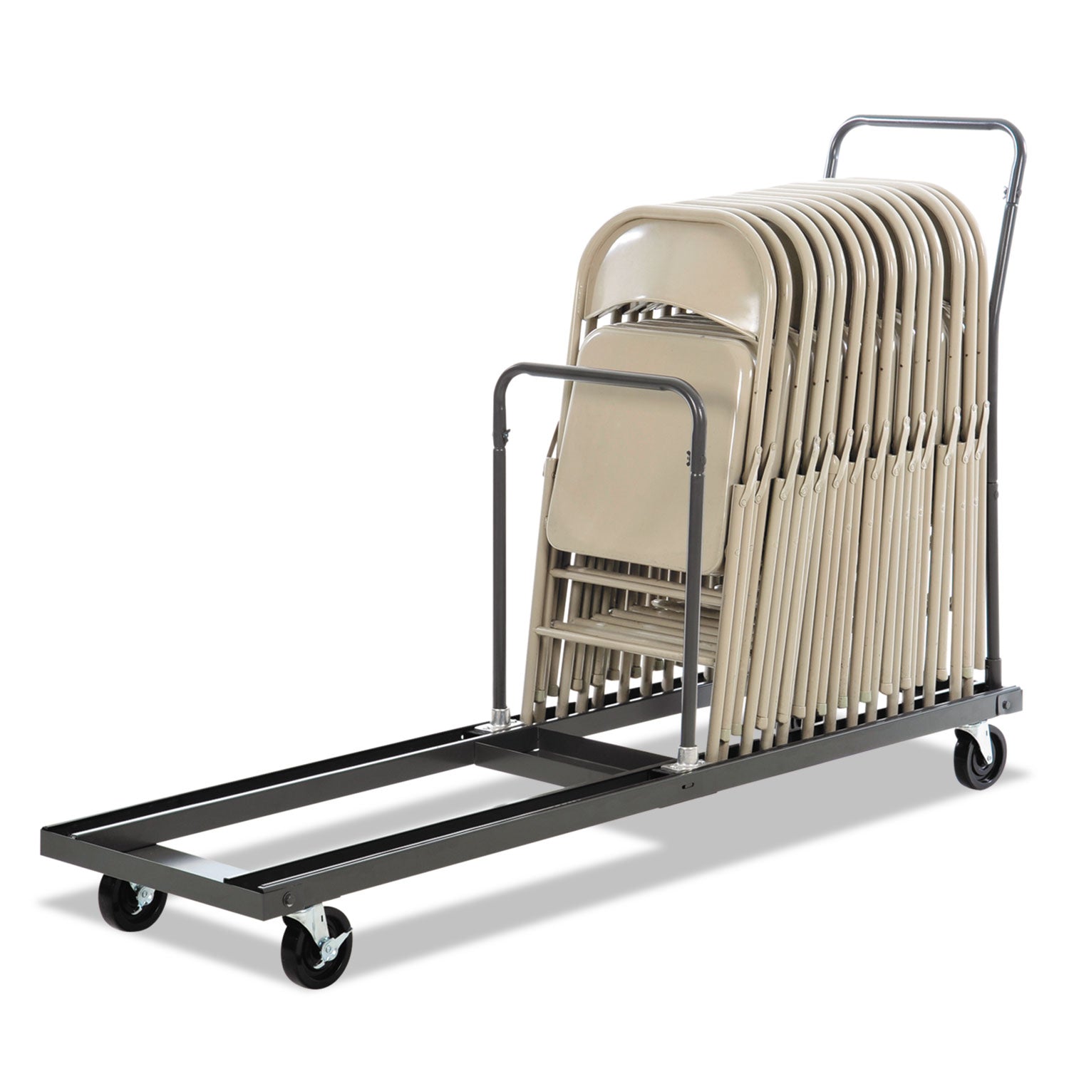 Alera® Chair/Table Cart, Metal, 600 lb Capacity, 20.86" x 50.78" to 72.04" x 43.3", Black