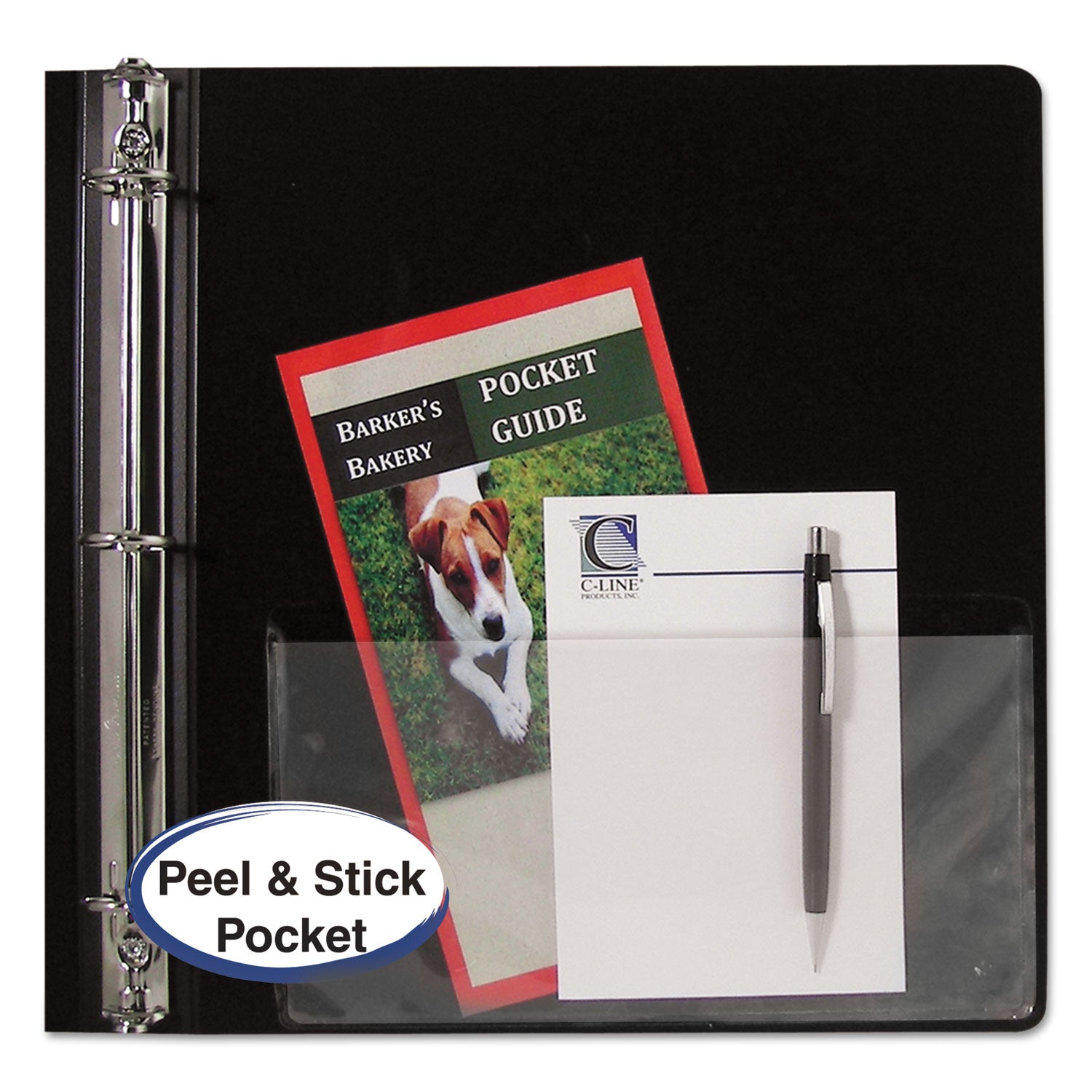 C-Line® Peel and Stick Add-On Filing Pockets, 25", 11 x 8.5, 10/Pack