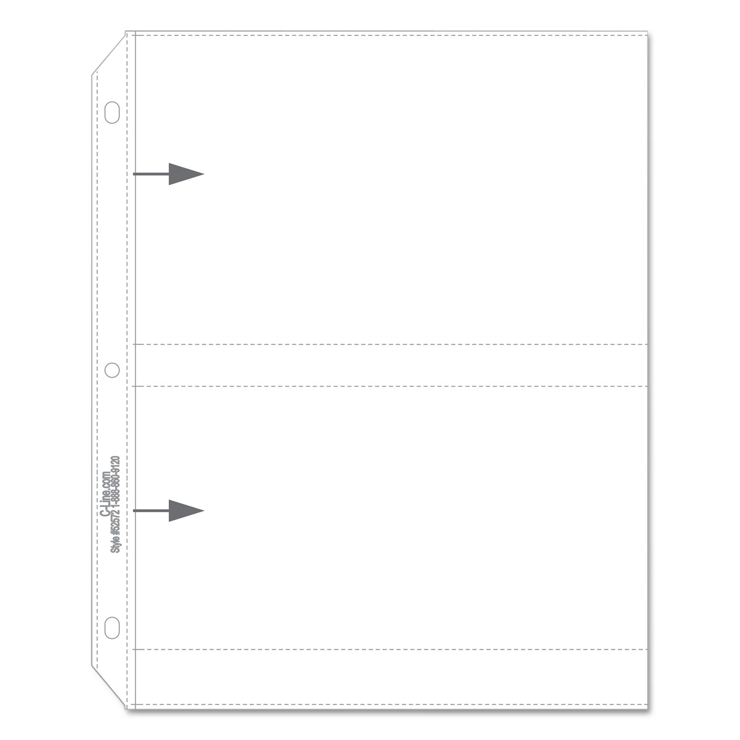 C-Line® Clear Photo Pages for Four 5 x 7 Photos, 3-Hole Punched, 11.25 x 8.13, 50/Box