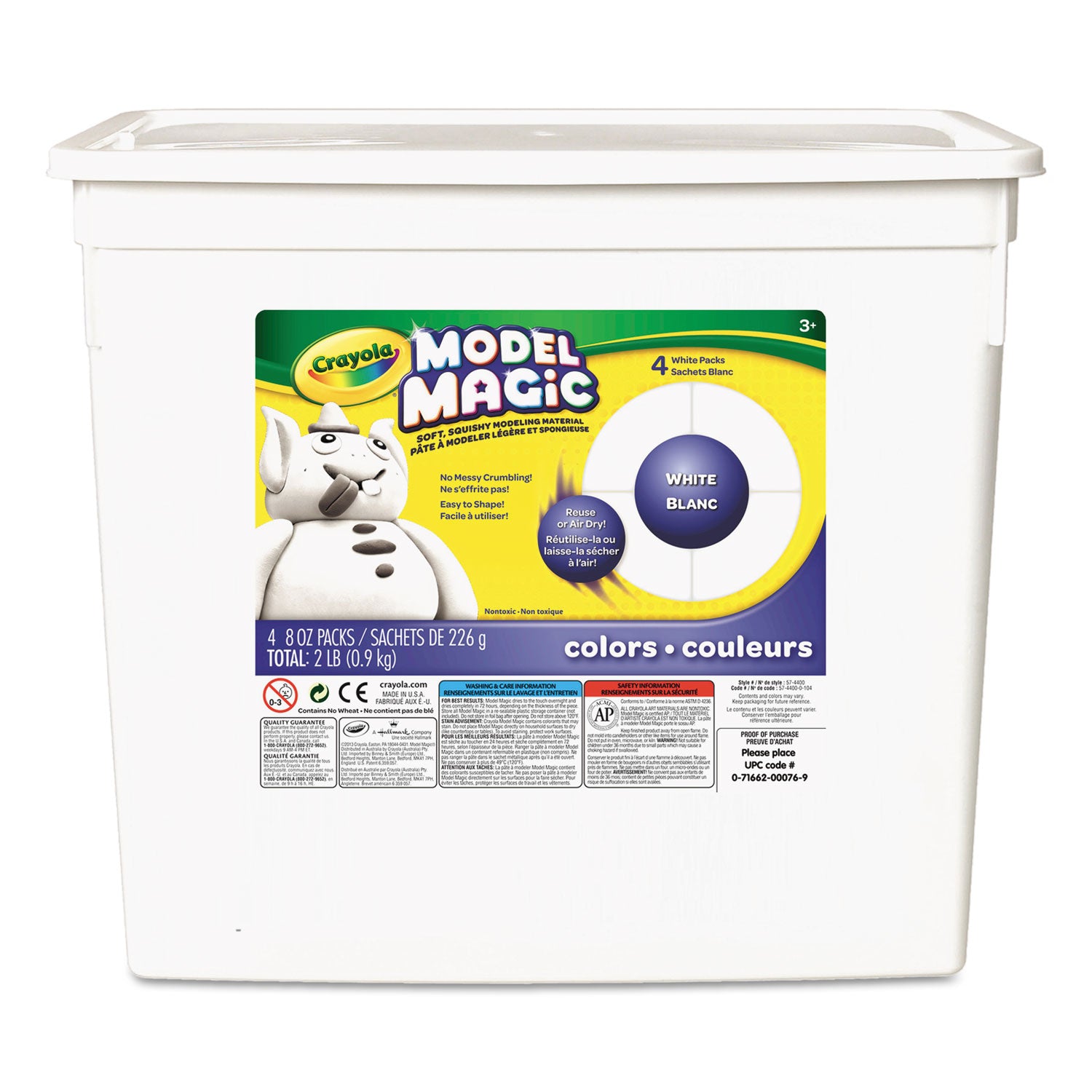 Model Magic Modeling Compound, 8 oz Packs, 4 Packs, White, 2 lbs