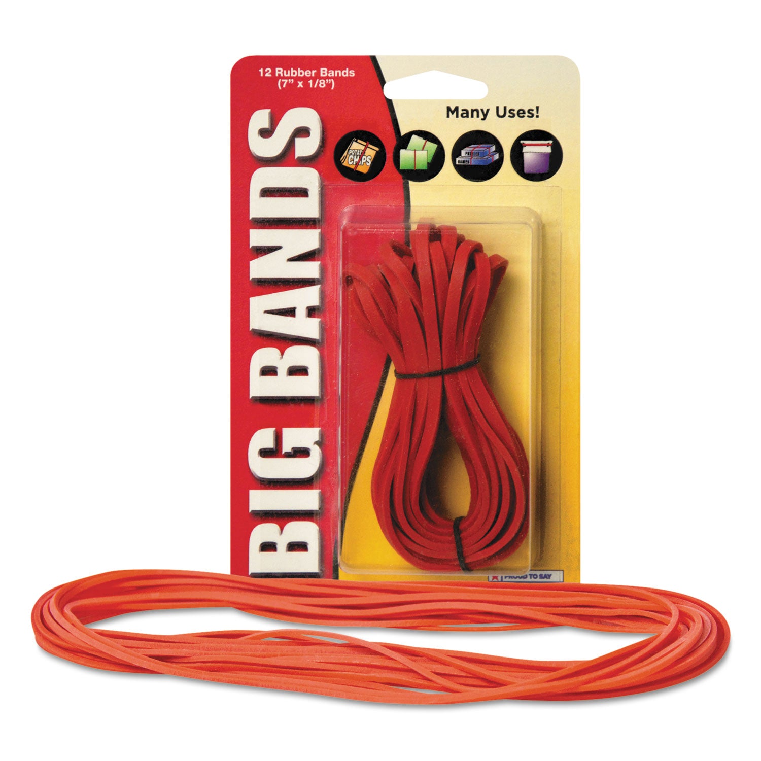 Alliance® Big Bands Rubber Bands, Size 117B, 0.06" Gauge, Red, 12/Pack