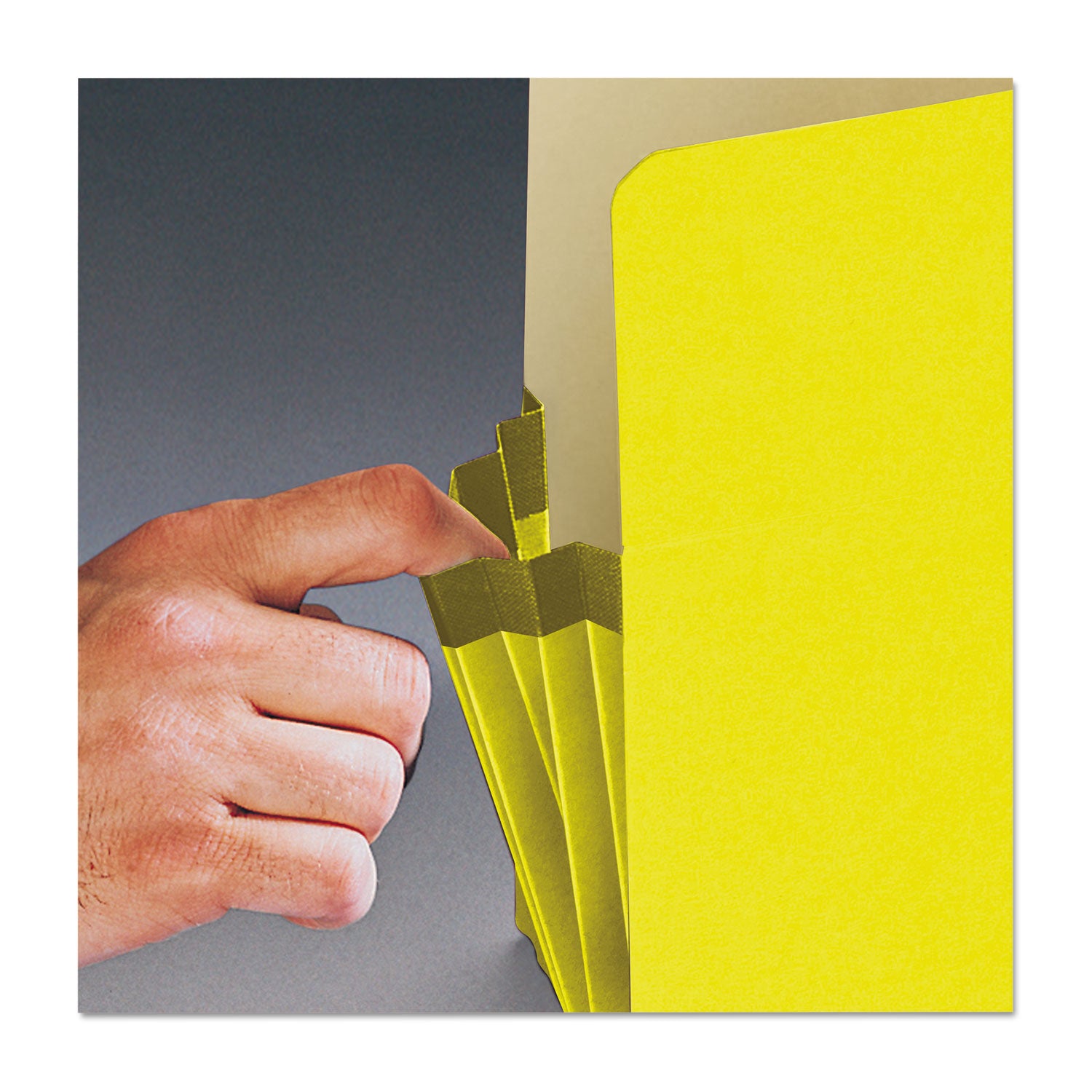 Smead™ Colored File Pockets, 3.5" Expansion, Legal Size, Yellow