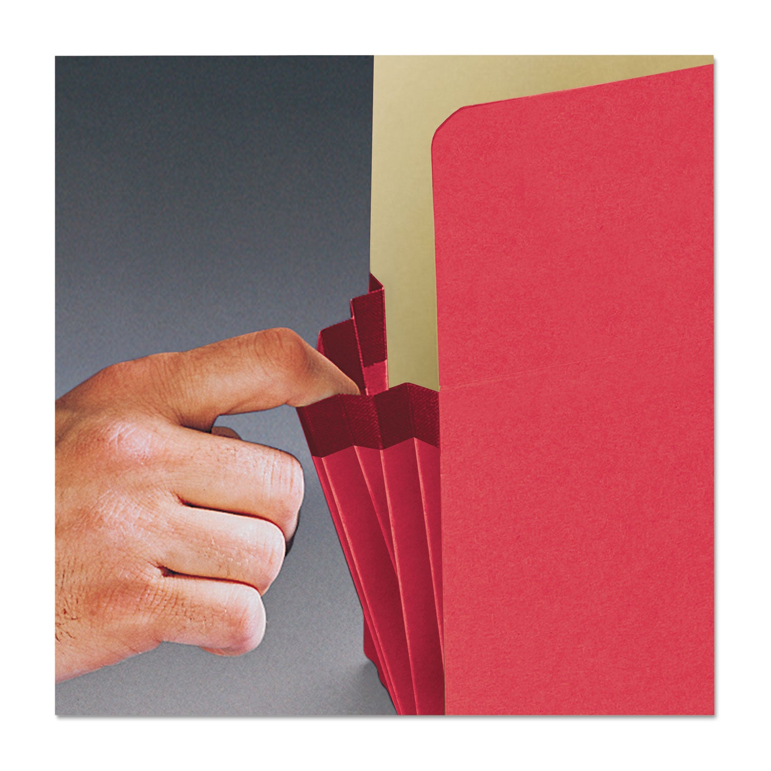 Smead™ Colored File Pockets, 5.25" Expansion, Letter Size, Red