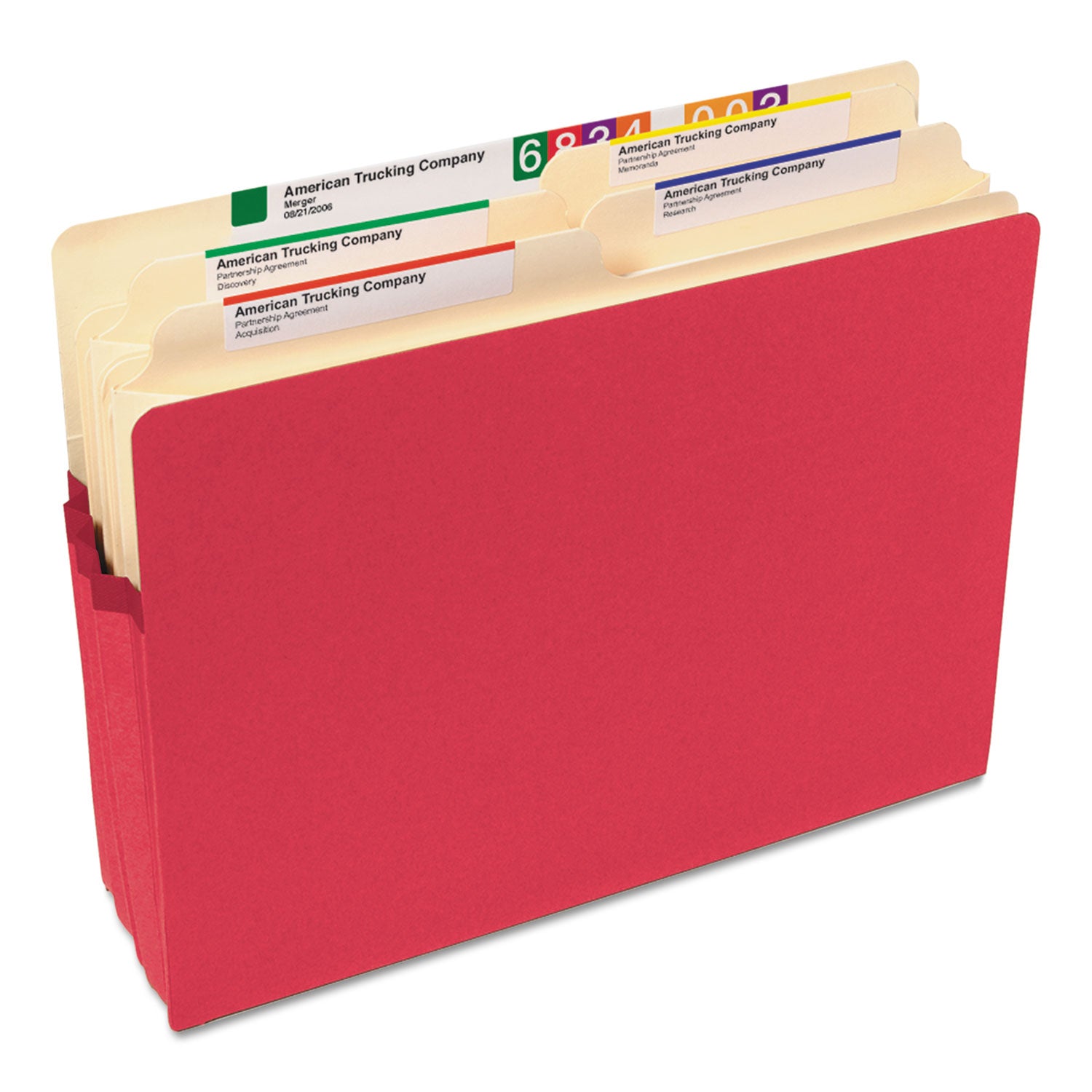 Smead™ Colored File Pockets, 5.25" Expansion, Letter Size, Red