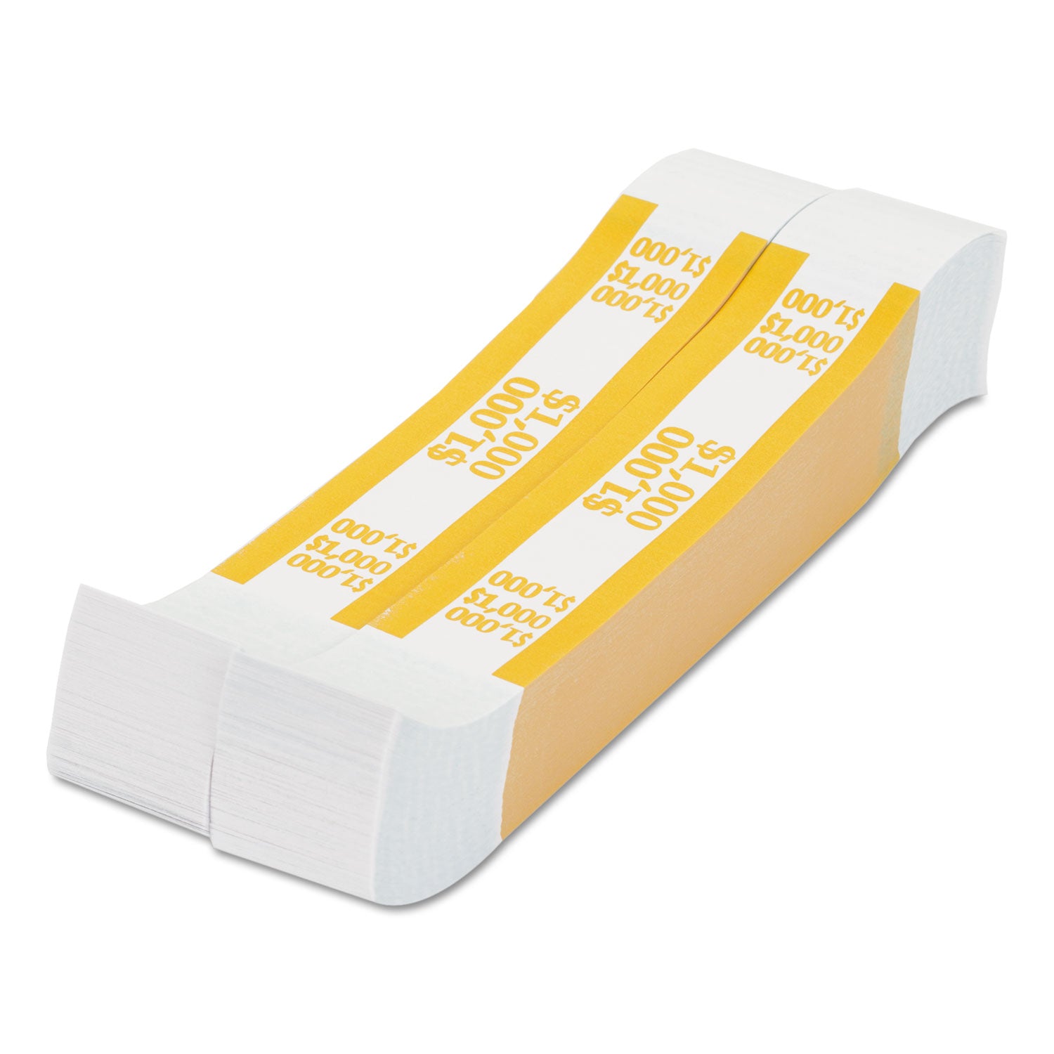 Pap-R Products Currency Straps, Yellow, $1,000 in $10 Bills, 1000 Bands/Pack