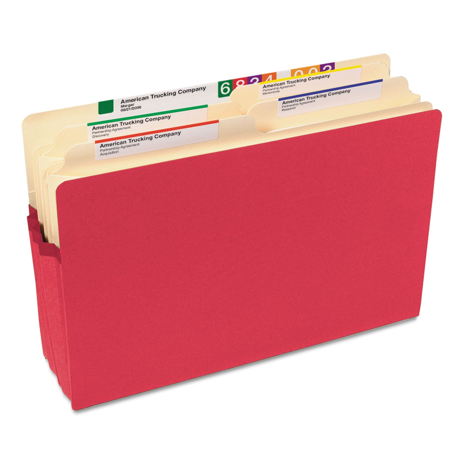 Smead™ Colored File Pockets, 3.5" Expansion, Legal Size, Red