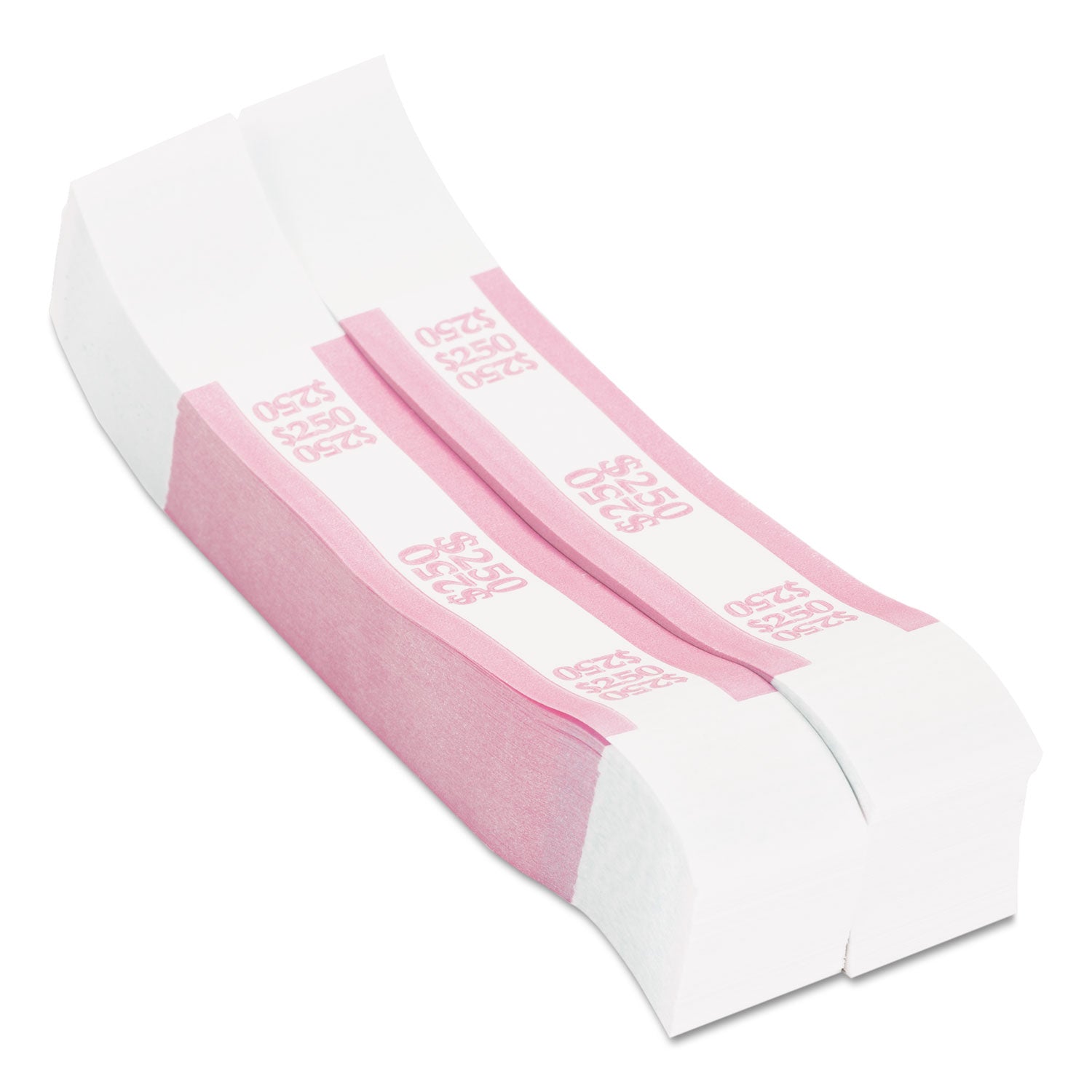 Pap-R Products Currency Straps, Pink, $250 in Dollar Bills, 1000 Bands/Pack