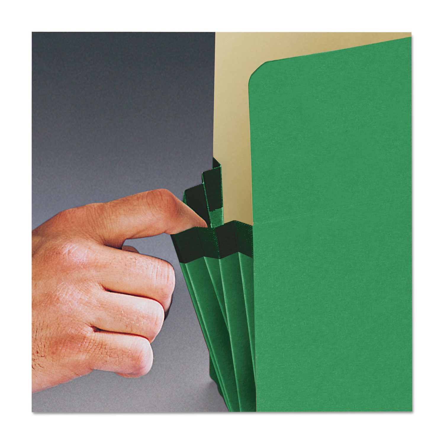 Smead™ Colored File Pockets, 5.25" Expansion, Letter Size, Green