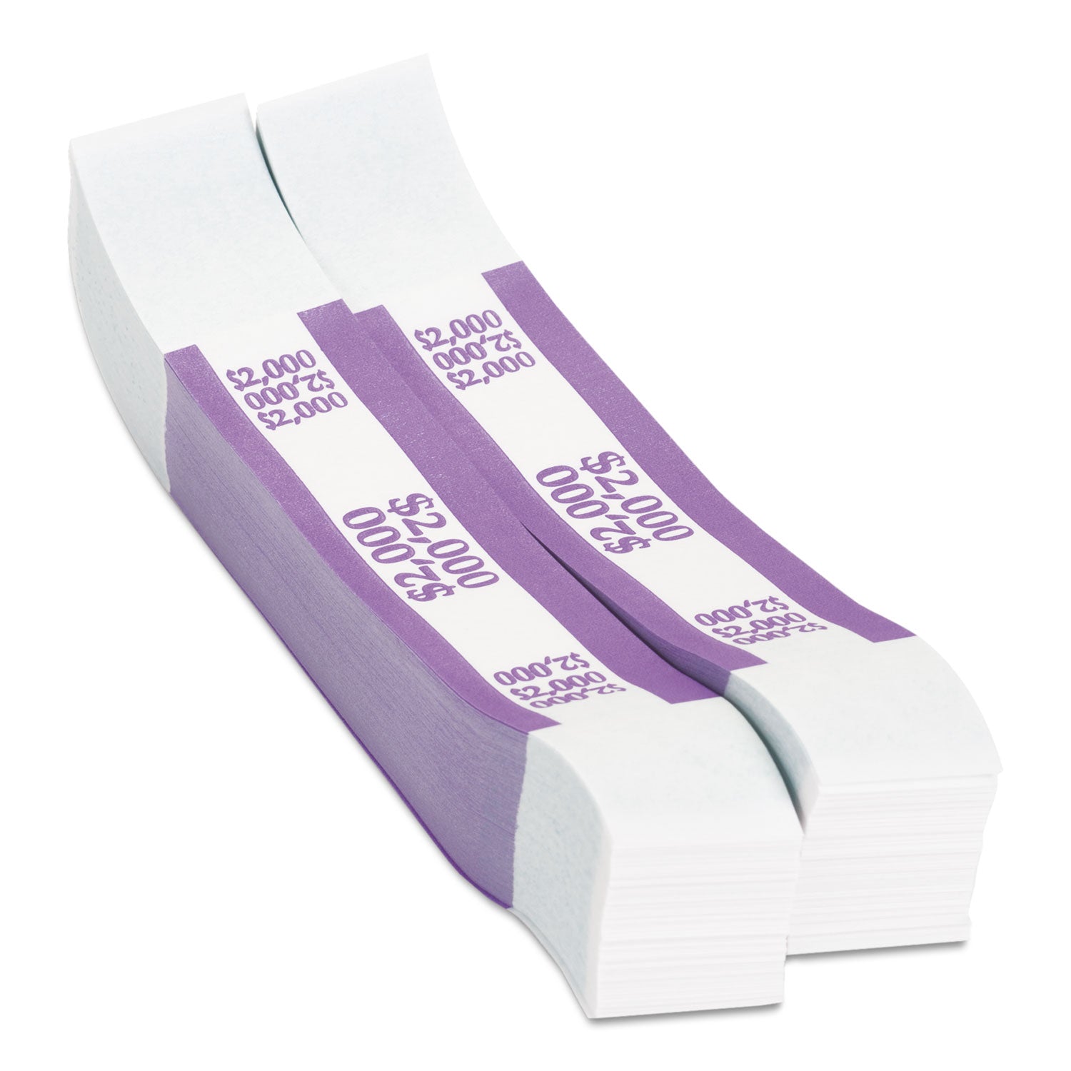 Pap-R Products Currency Straps, Violet, $2,000 in $20 Bills, 1000 Bands/Pack