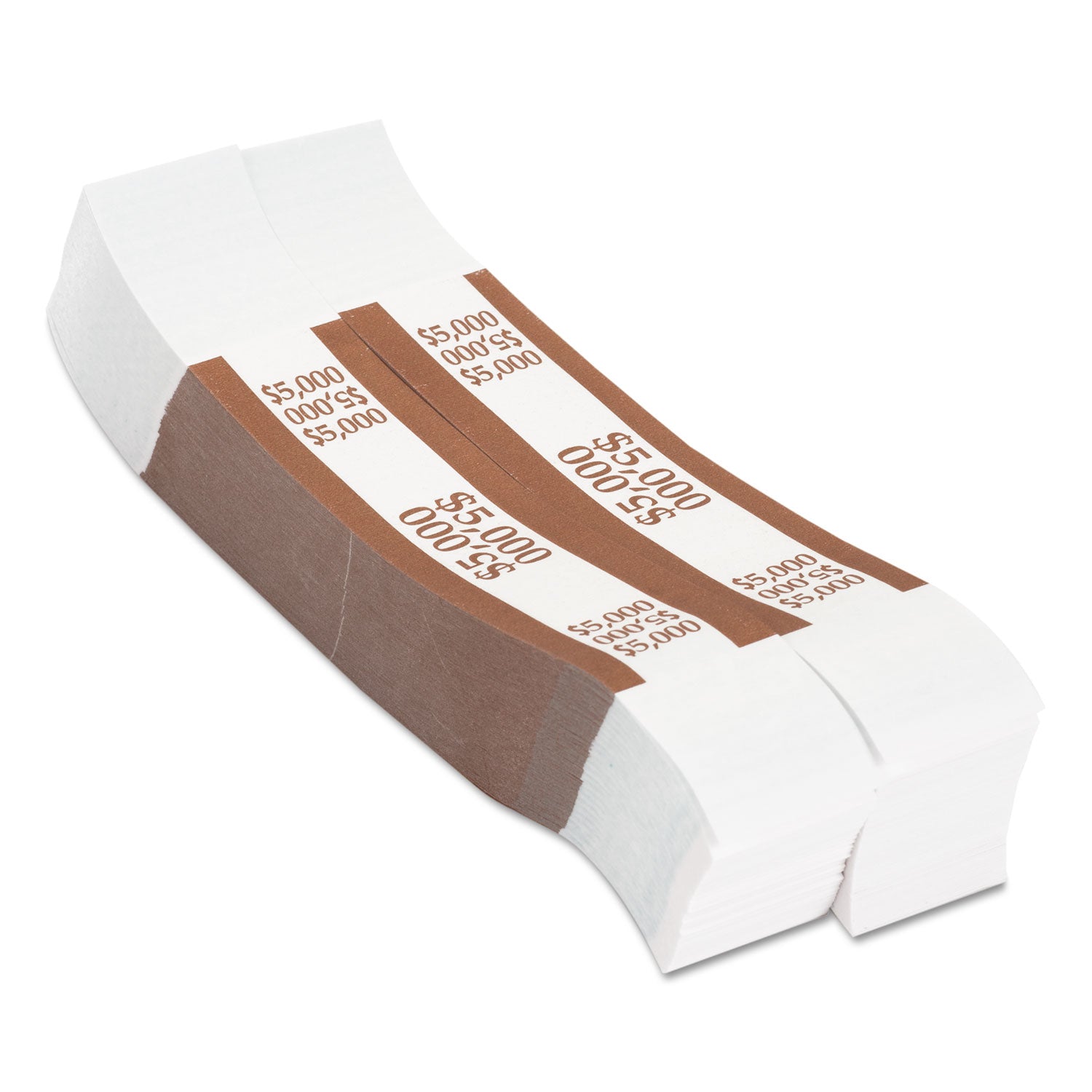 Pap-R Products Currency Straps, Brown, $5,000 in $50 Bills, 1000 Bands/Pack