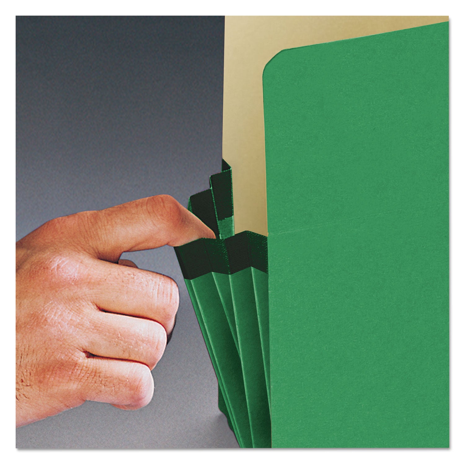 Smead™ Colored File Pockets, 3.5" Expansion, Legal Size, Green