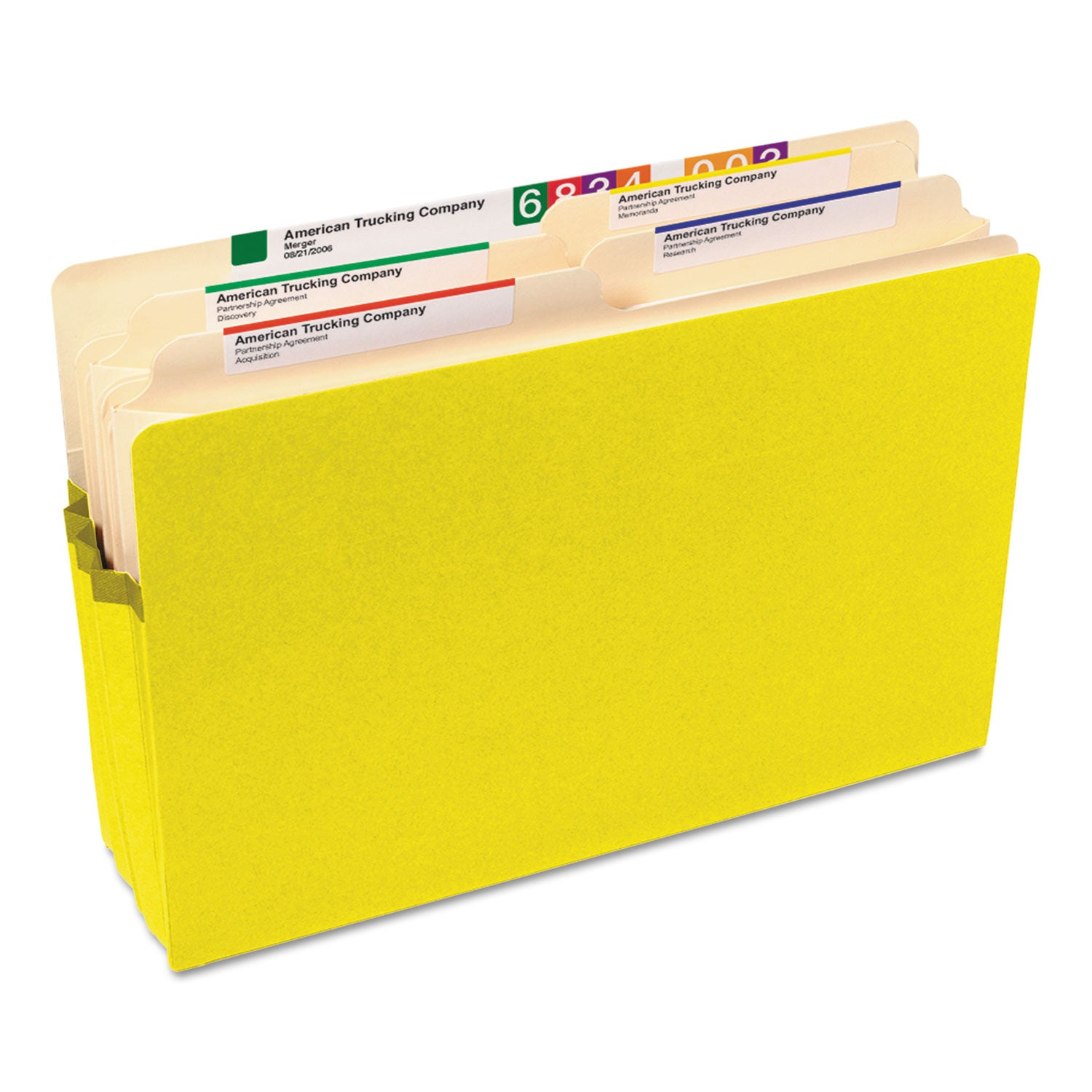 Smead™ Colored File Pockets, 3.5" Expansion, Legal Size, Yellow