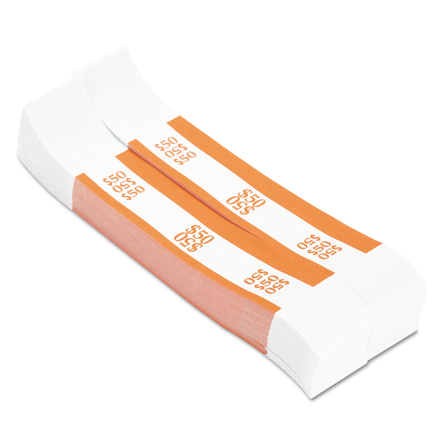 Pap-R Products Currency Straps, Orange, $50 in Dollar Bills, 1000 Bands/Pack