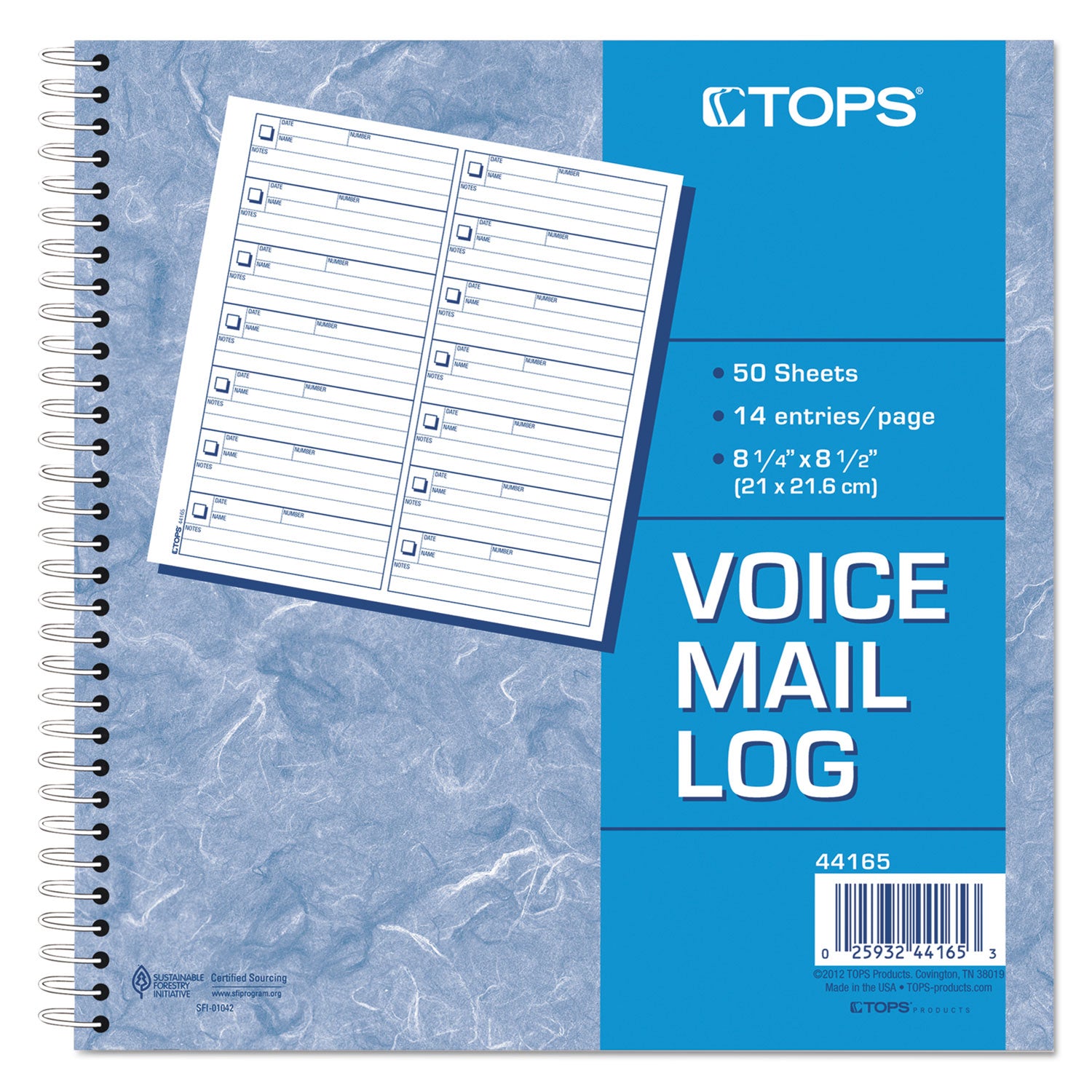 TOPS™ Voice Mail Message Book, One-Part (No Copies), 4 x 1.14, 14 Forms/Sheet, 1,400 Forms Total