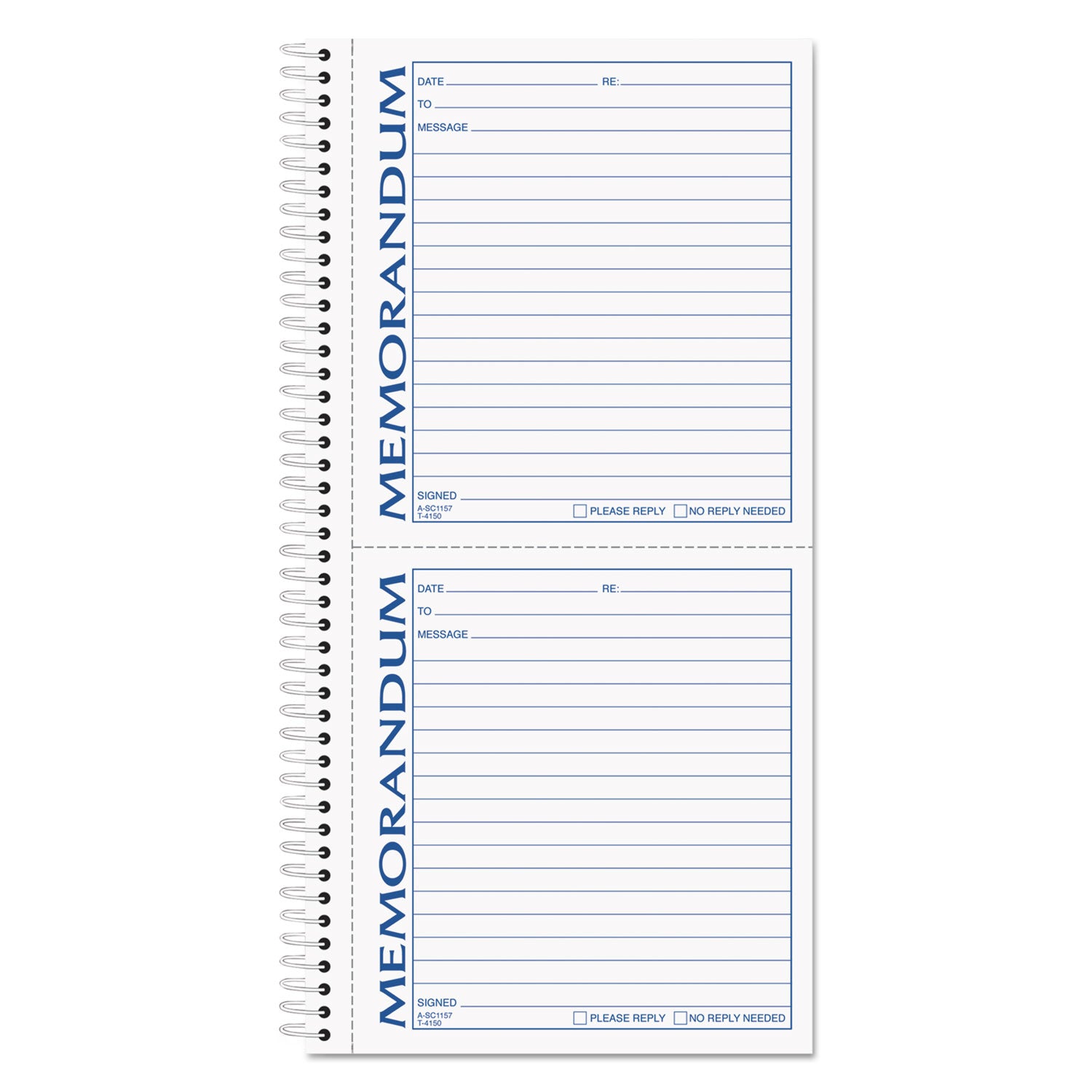 Memorandum Book, Two-Part Carbonless, 5.5 x 5, 2 Forms/Sheet, 100 Forms Total