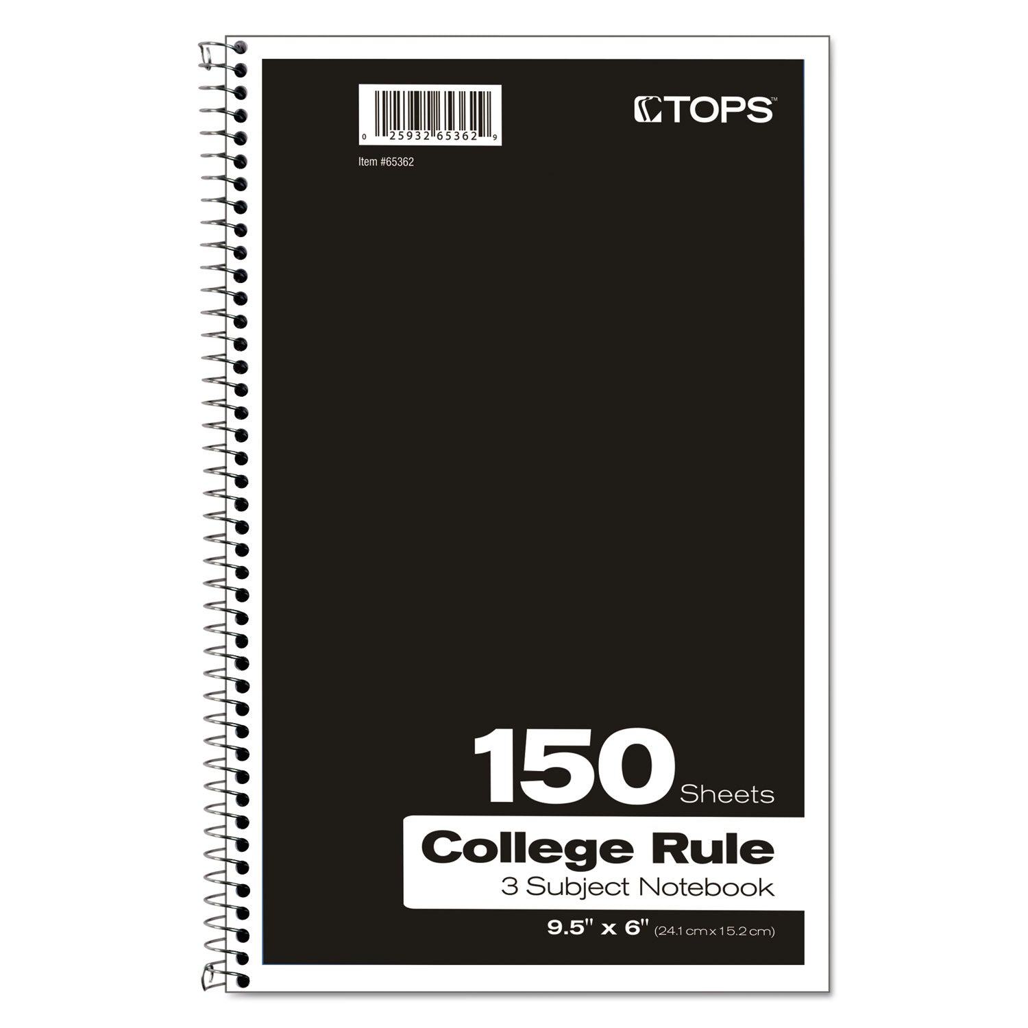 Oxford™ Coil-Lock Wirebound Notebooks, 3-Subject, Medium/College Rule, Randomly Assorted Cover Color, (150) 9.5 x 6 Sheets