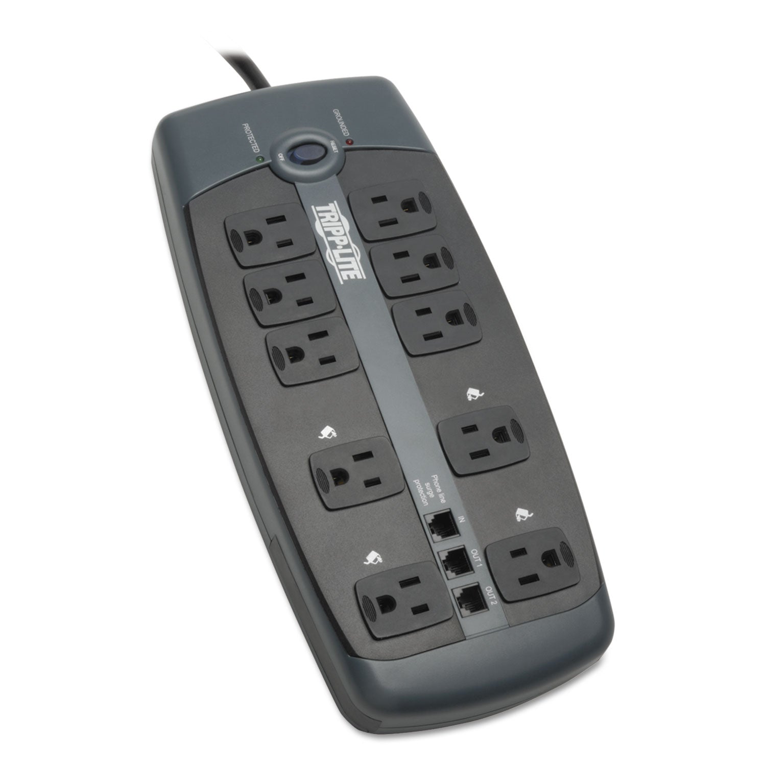 Tripp Lite by Eaton Protect It! Surge Protector, 10 AC Outlets, 8 ft Cord, 2,395 J, Black