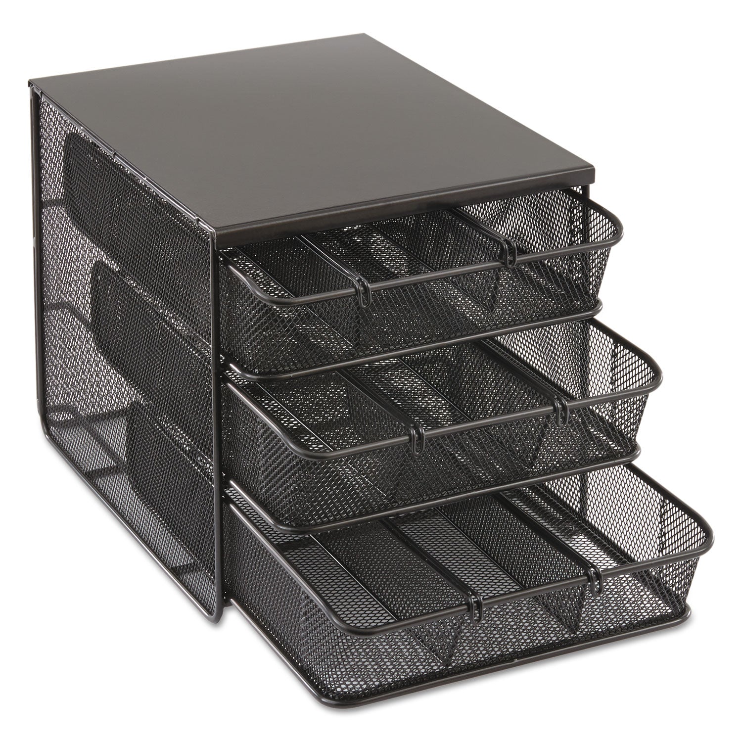 Safco® 3 Drawer Hospitality Organizer, 7 Compartments, 11.5 x 8.25 x 8.25, Black