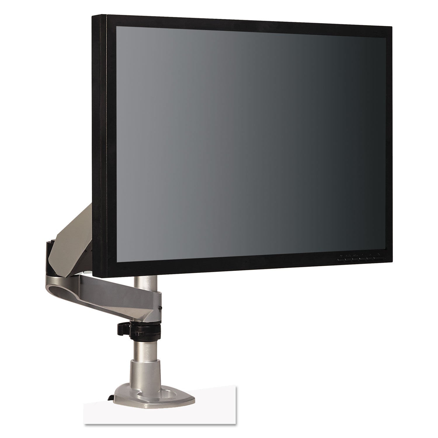 3M™ Dual-Swivel Monitor Arm, 360 Degree Rotation, +15 Degree/-90 Degree Tilt, 180 Degree Pan, Black/Gray, Supports 30 lbs