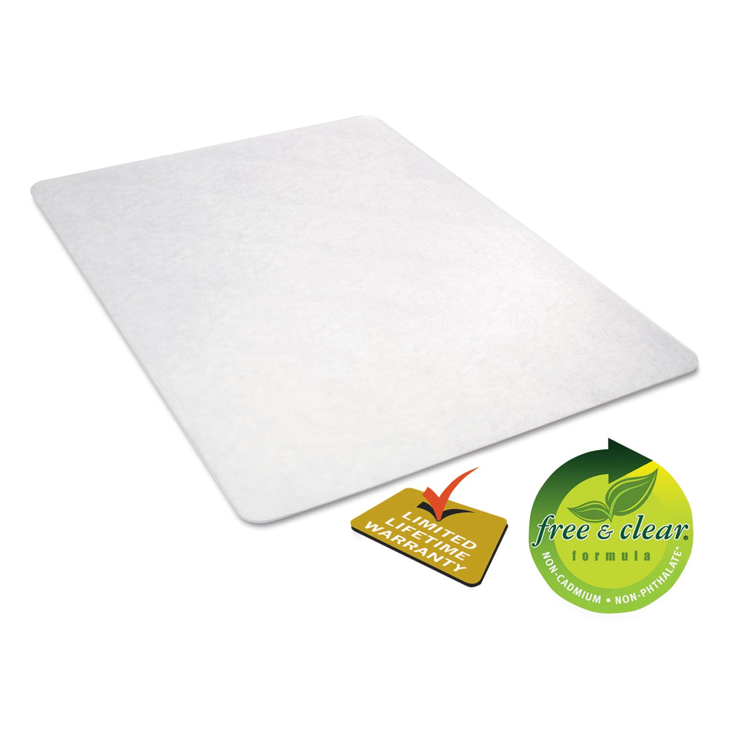 deflecto® EconoMat All Day Use Chair Mat for Hard Floors, Rolled Packed, 45 x 53, Clear